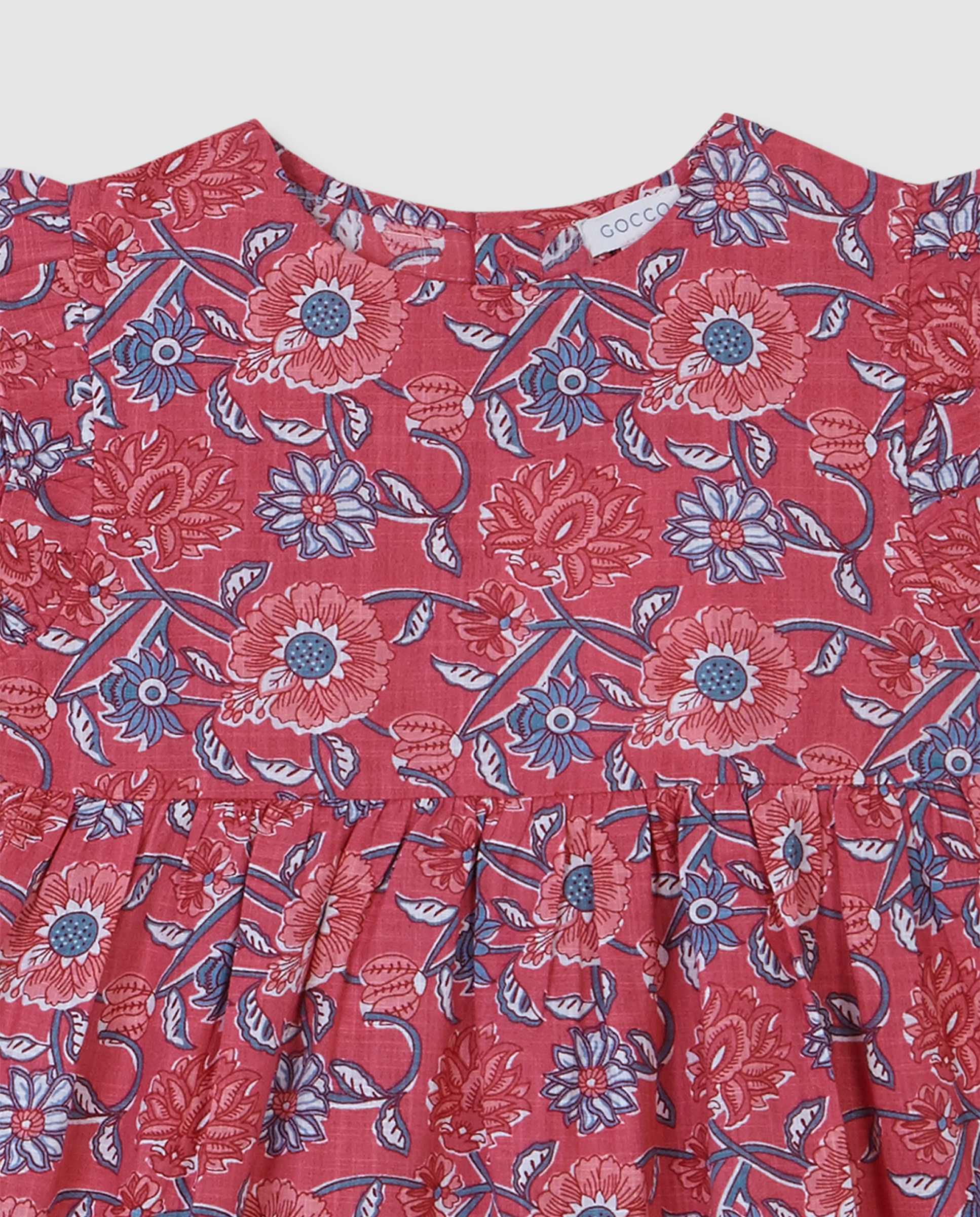 Vestido Infantil Estampado de Flores Gocco Rosa-3