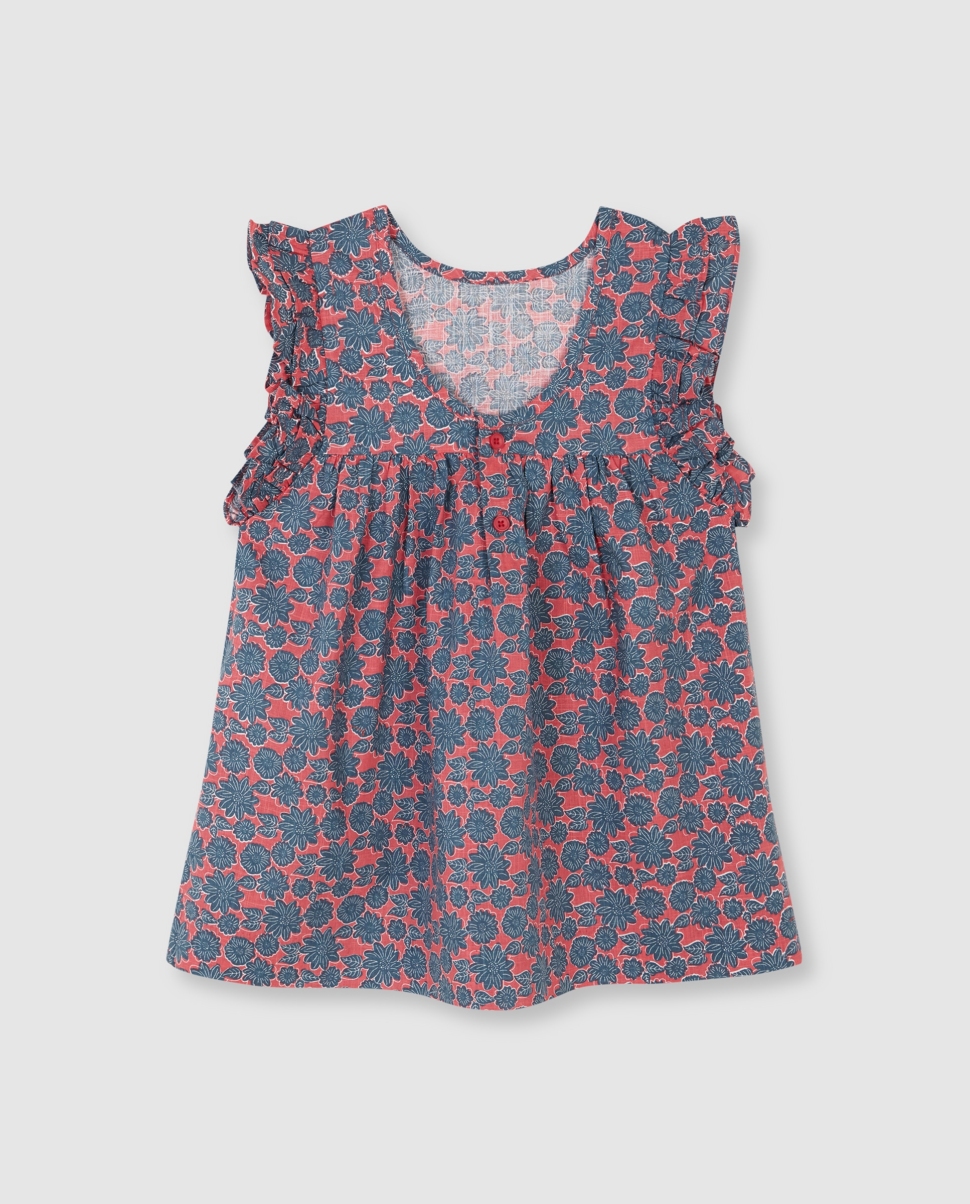 Vestido Infantil com Flor Grande Gocco Rosa-2