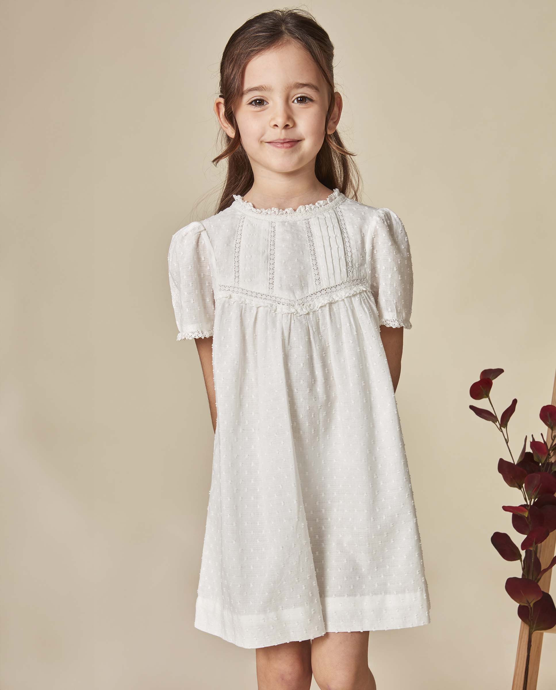 Imagem 0 de Vestido Infantil com Tiras Bordadas