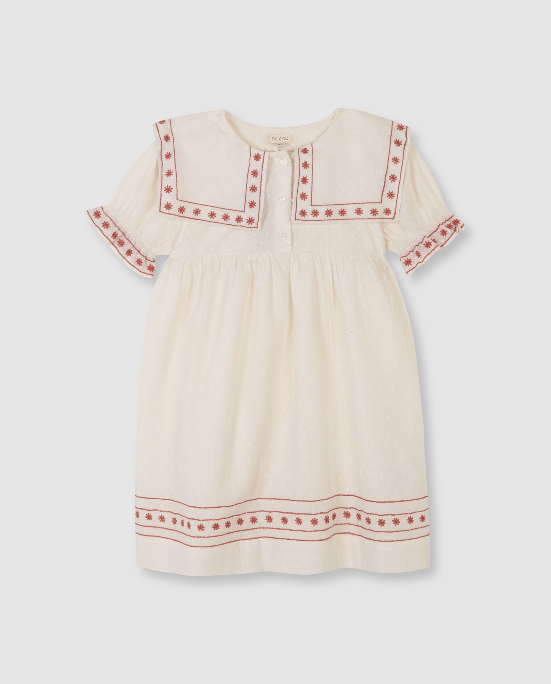 Imagem 0 de Vestido Infantil com Bordados em Contraste