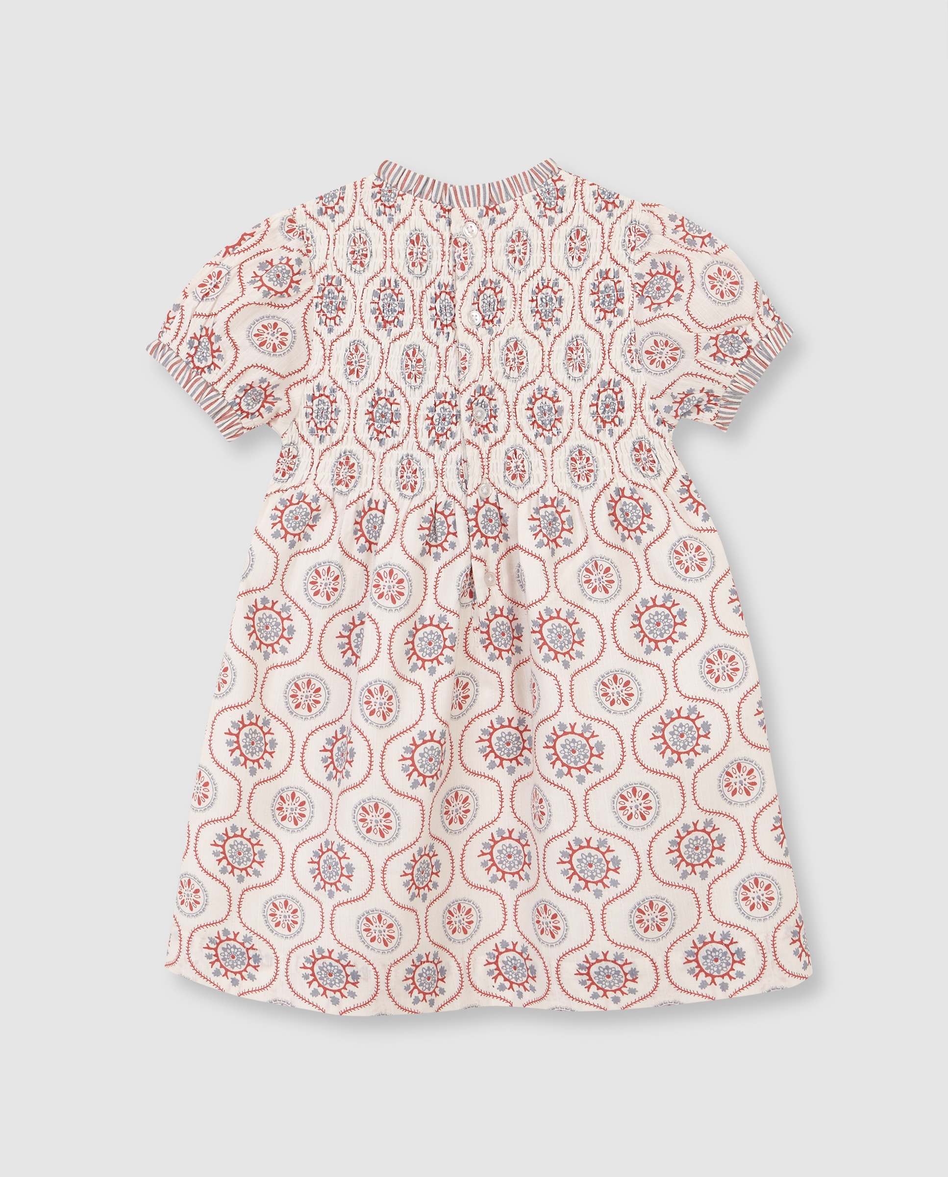 Vestido Infantil com Tecidos em Contraste Gocco Branco-marfim-2