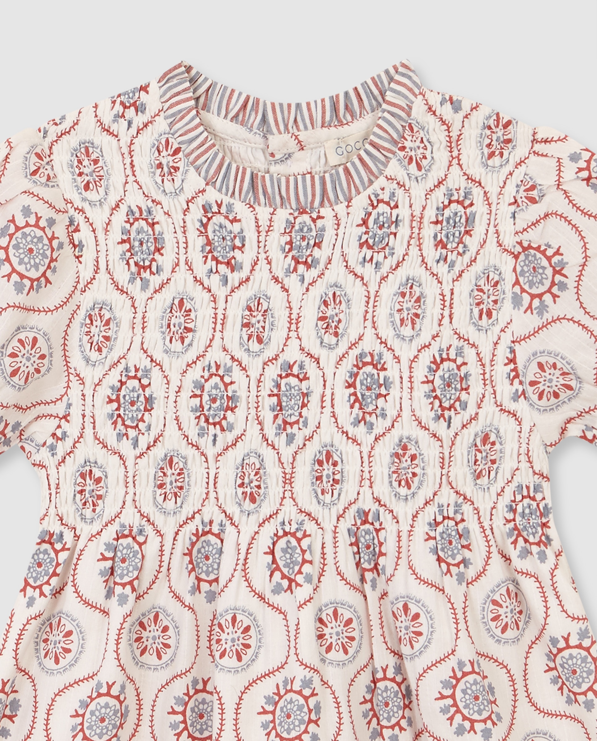 Vestido Infantil com Tecidos em Contraste Gocco Branco-marfim-3