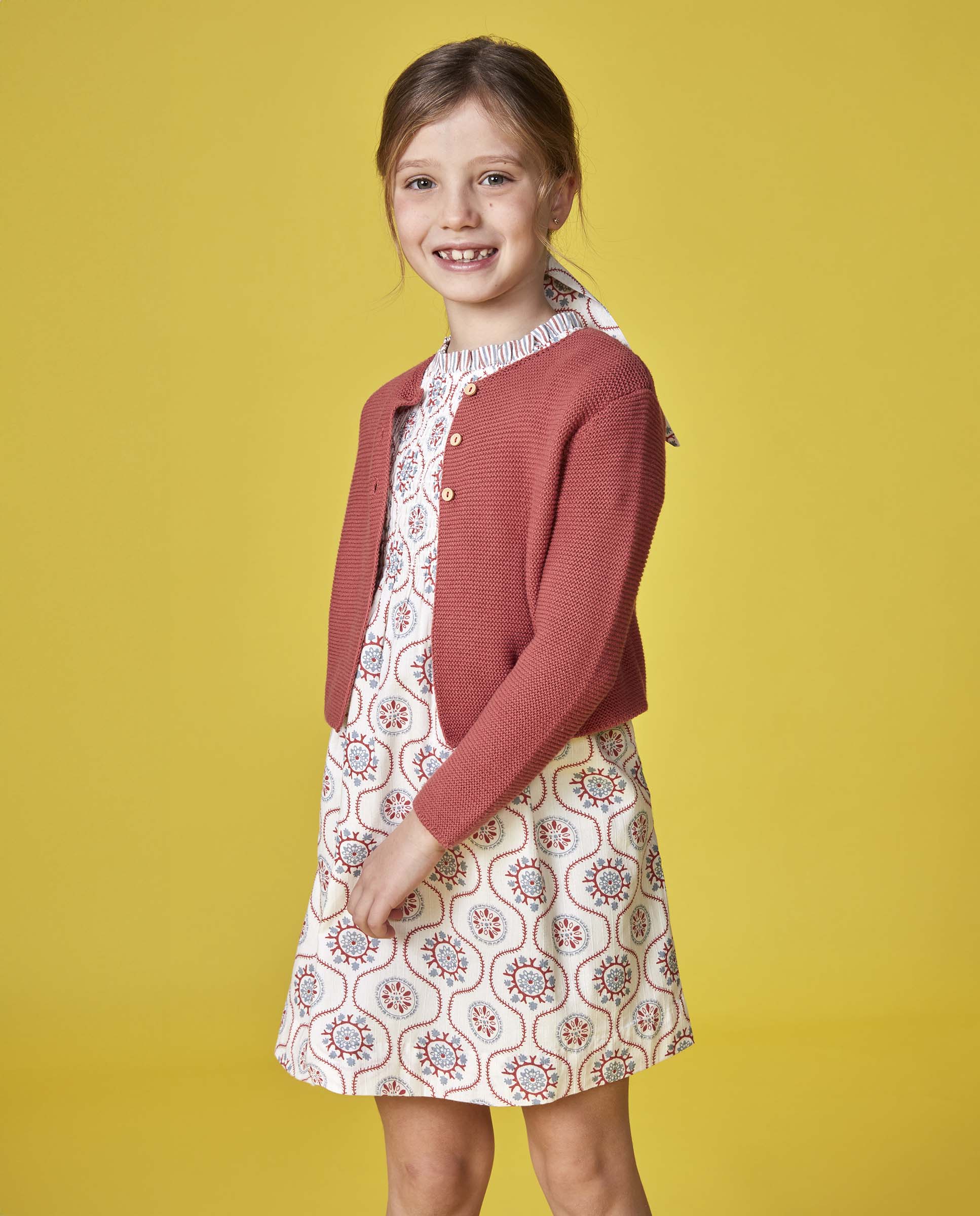 Vestido Infantil com Tecidos em Contraste Gocco Branco-marfim-6