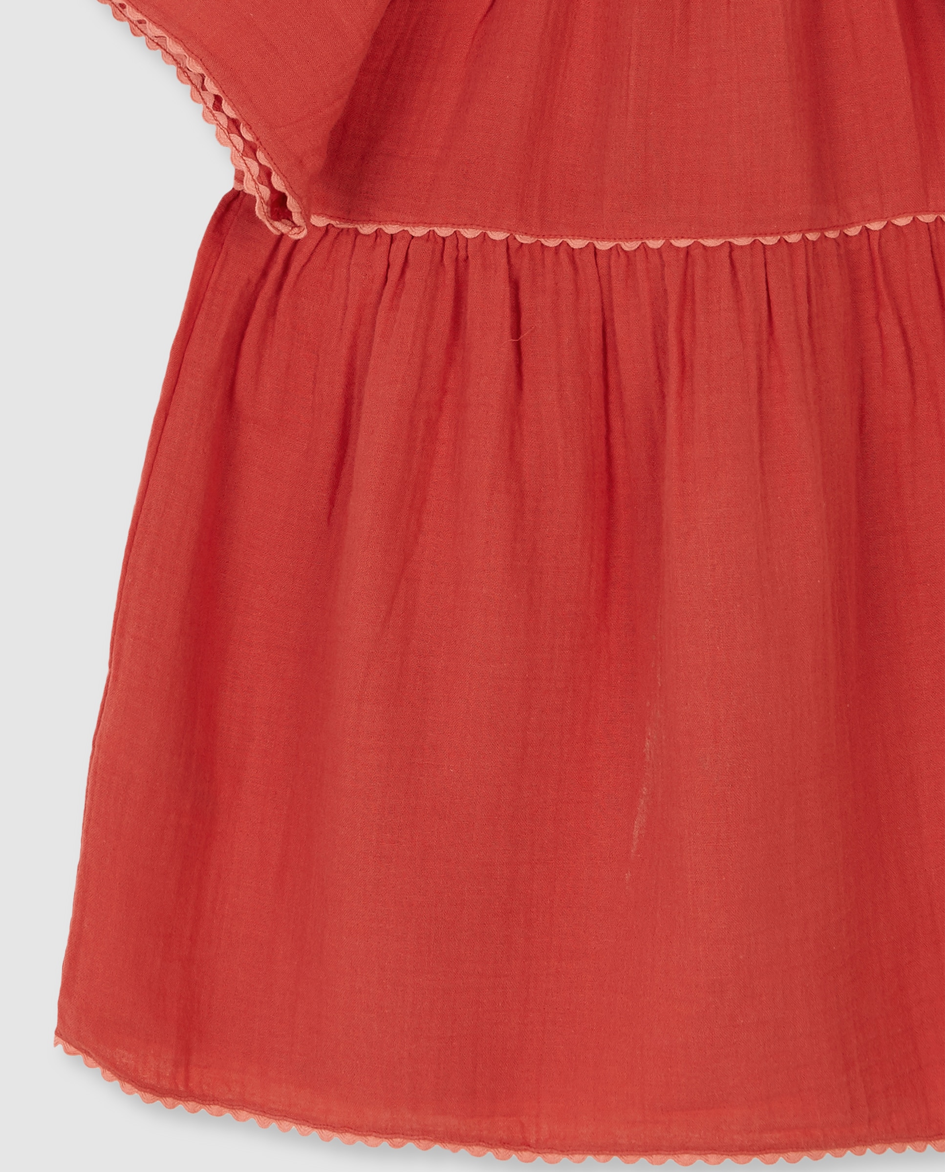 Vestido Infantil com Ric Rac em Contraste Gocco Laranja-4