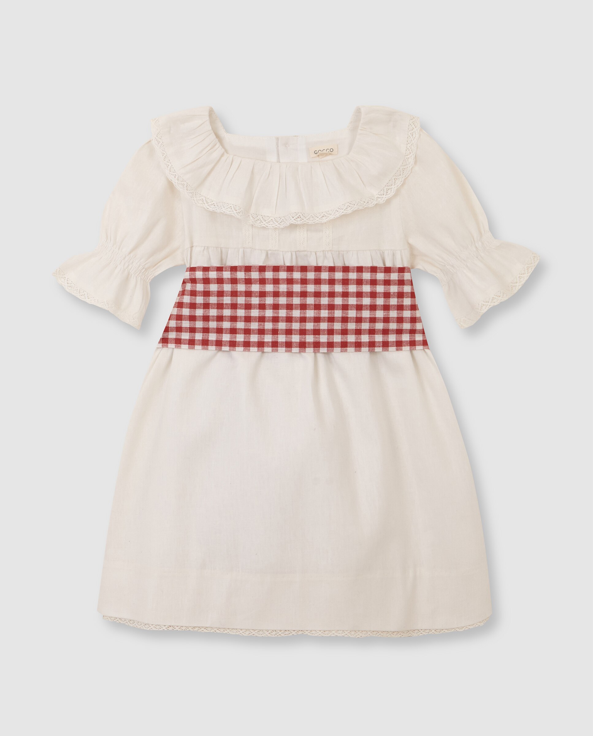 Faixa Infantil de Linho para Vestidos Gocco Branco-5