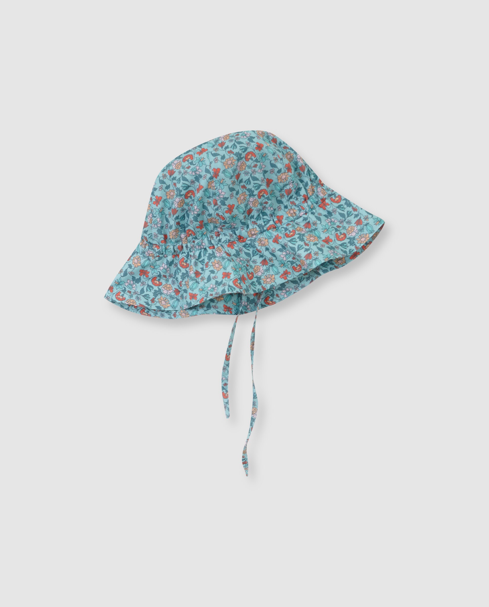Chapéu Infantil com Tira de Flores Gocco Azul-turquesa-2