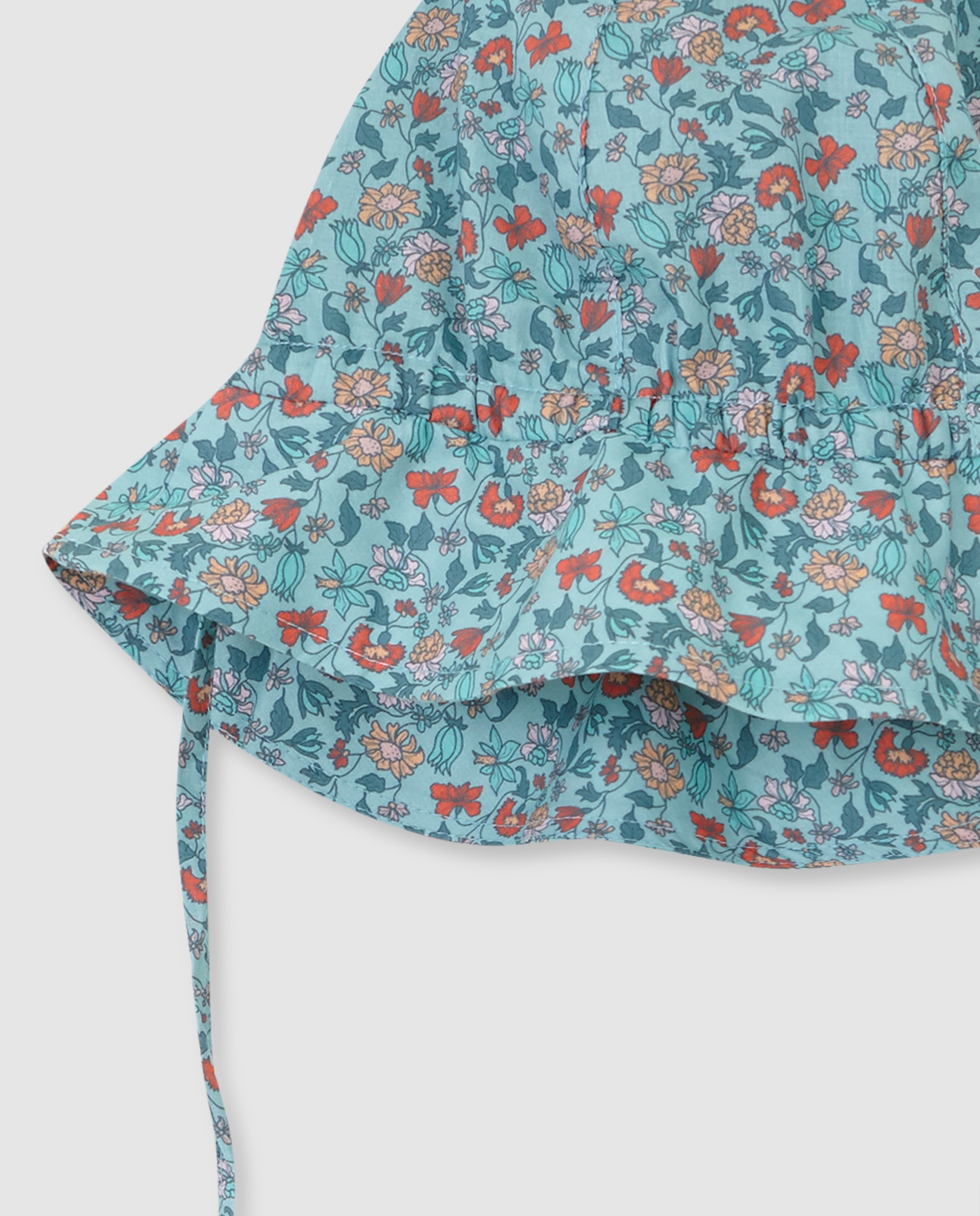 Chapéu Infantil com Tira de Flores Gocco Azul-turquesa-3