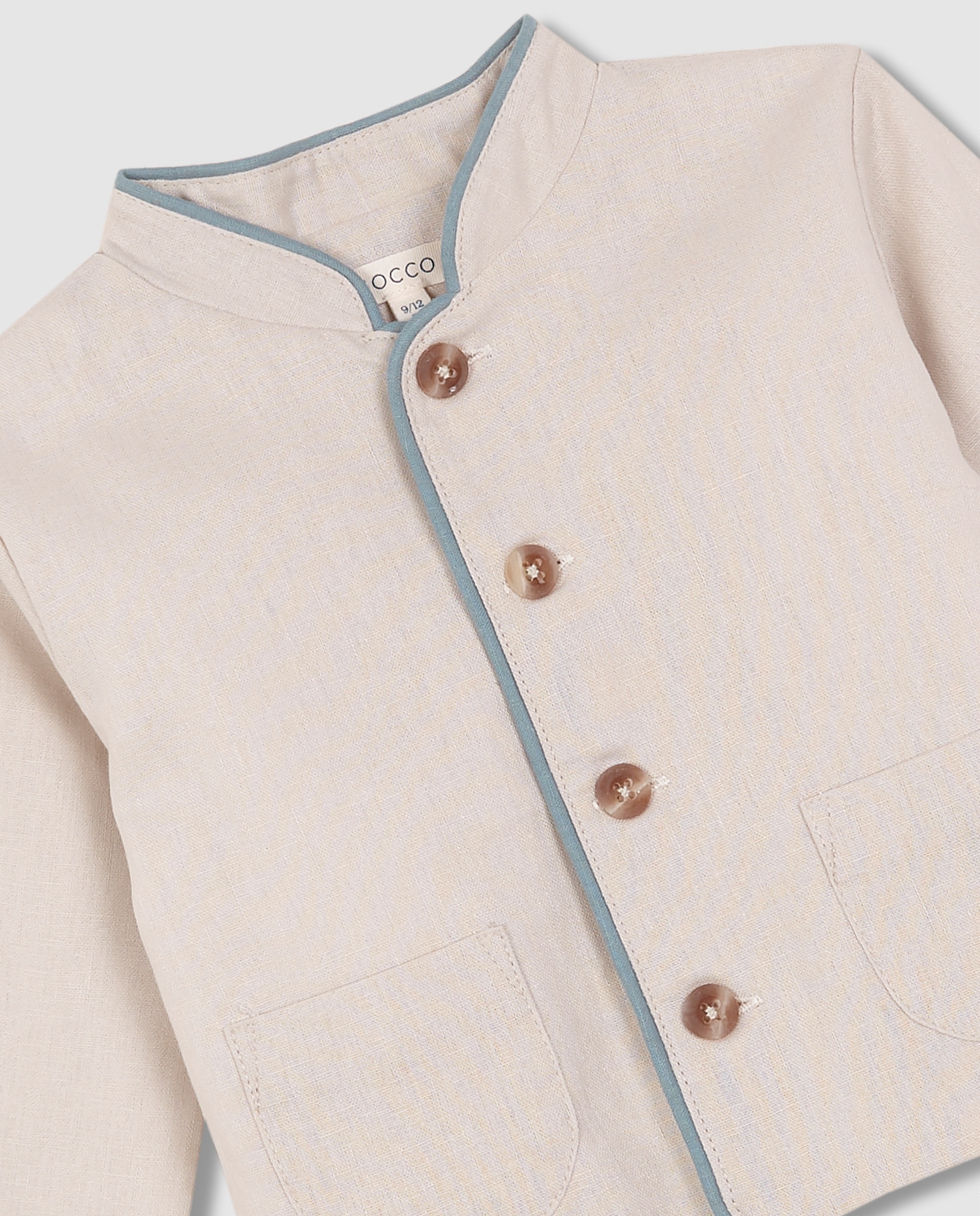 Casaco para Bebé de Linho Bege-3