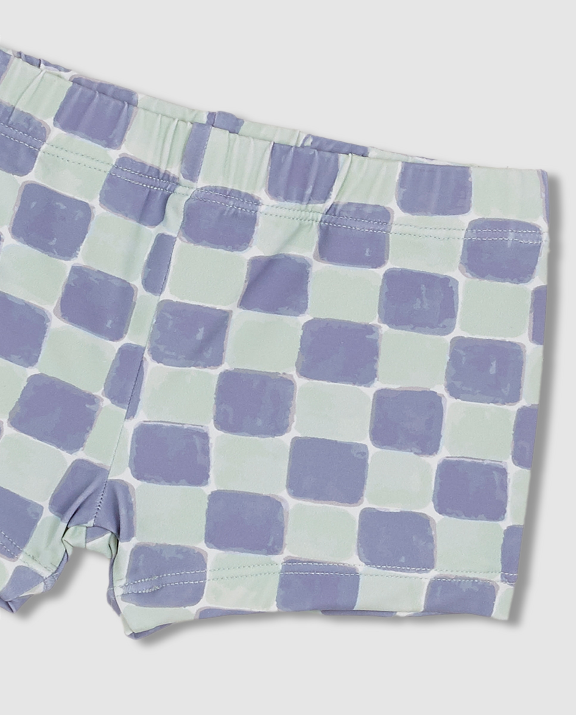 Fato de Banho para Bebé com Estampado Aos Quadrados Gocco Azul / Branco-3