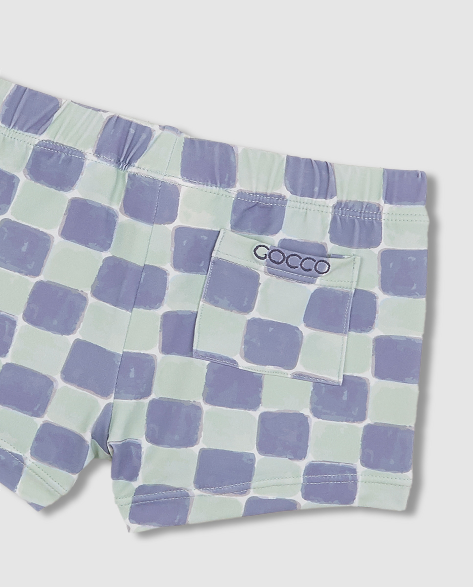 Fato de Banho para Bebé com Estampado Aos Quadrados Gocco Azul / Branco-4