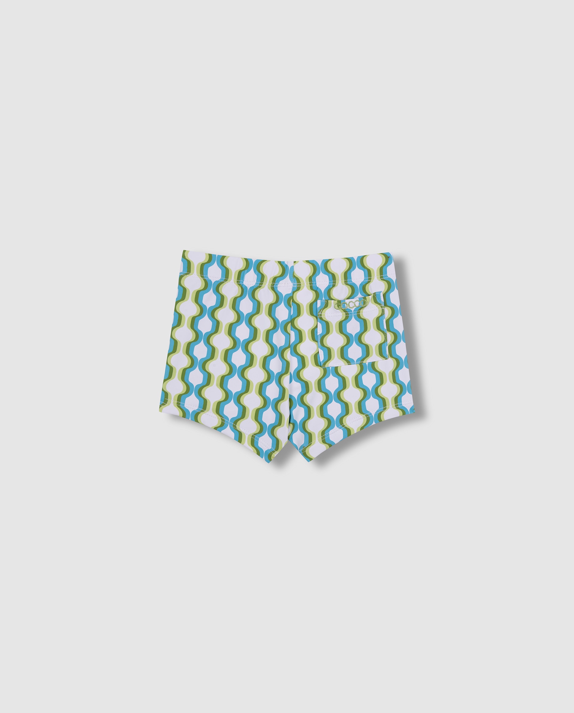 Fato de Banho para Bebé com Estampado Geométrico Gocco Branco / Verde-2