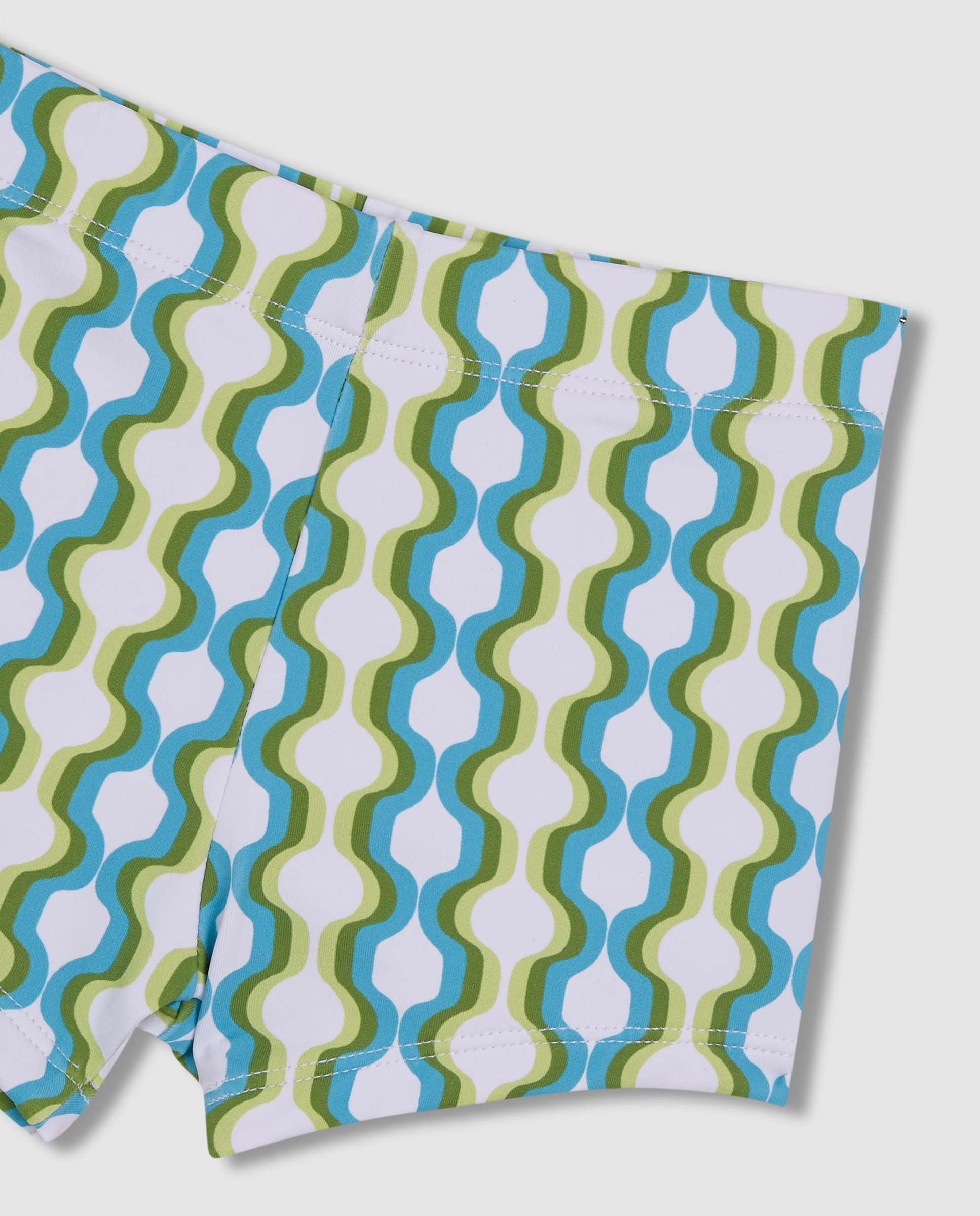 Fato de Banho para Bebé com Estampado Geométrico Gocco Branco / Verde-3