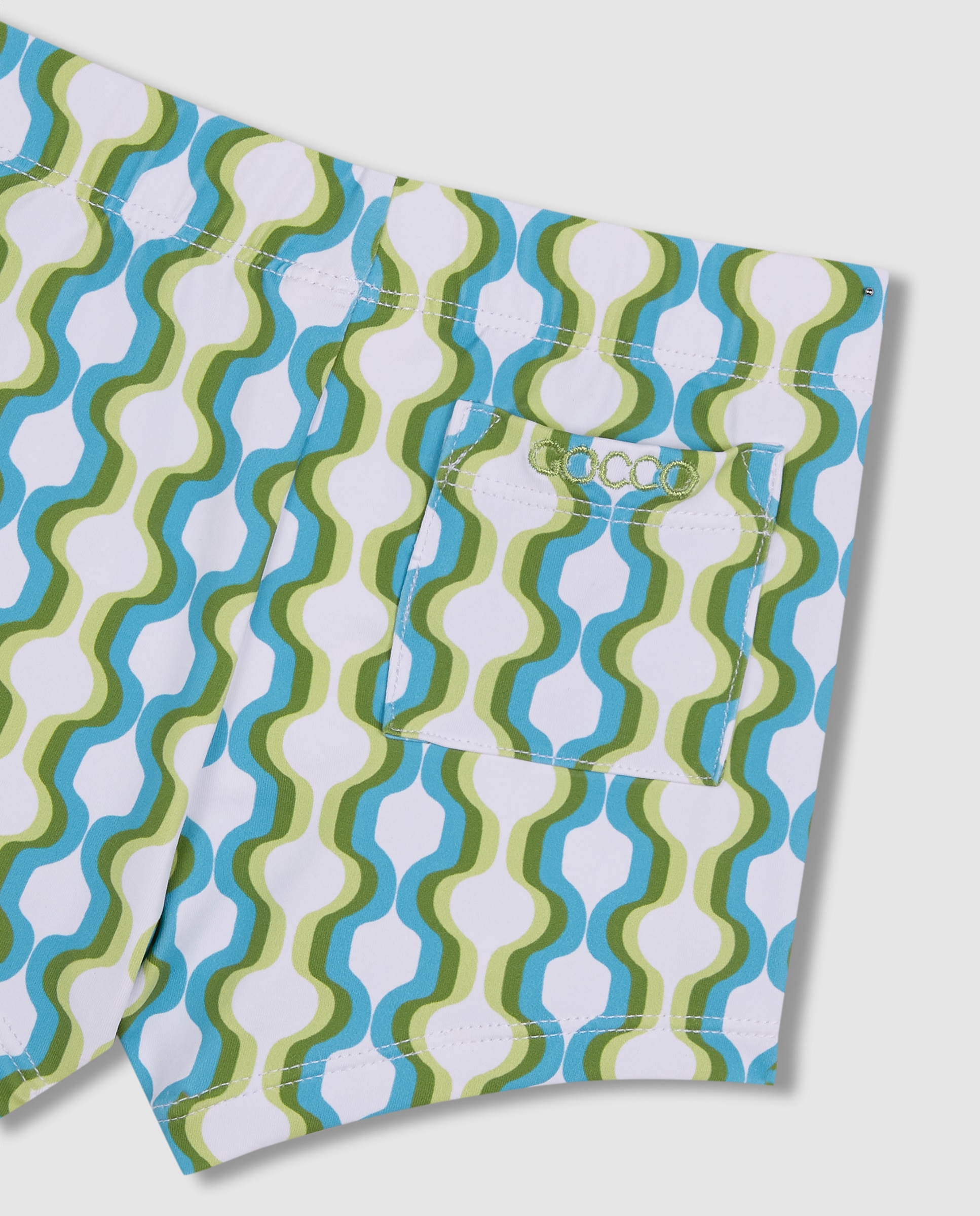 Fato de Banho para Bebé com Estampado Geométrico Gocco Branco / Verde-4