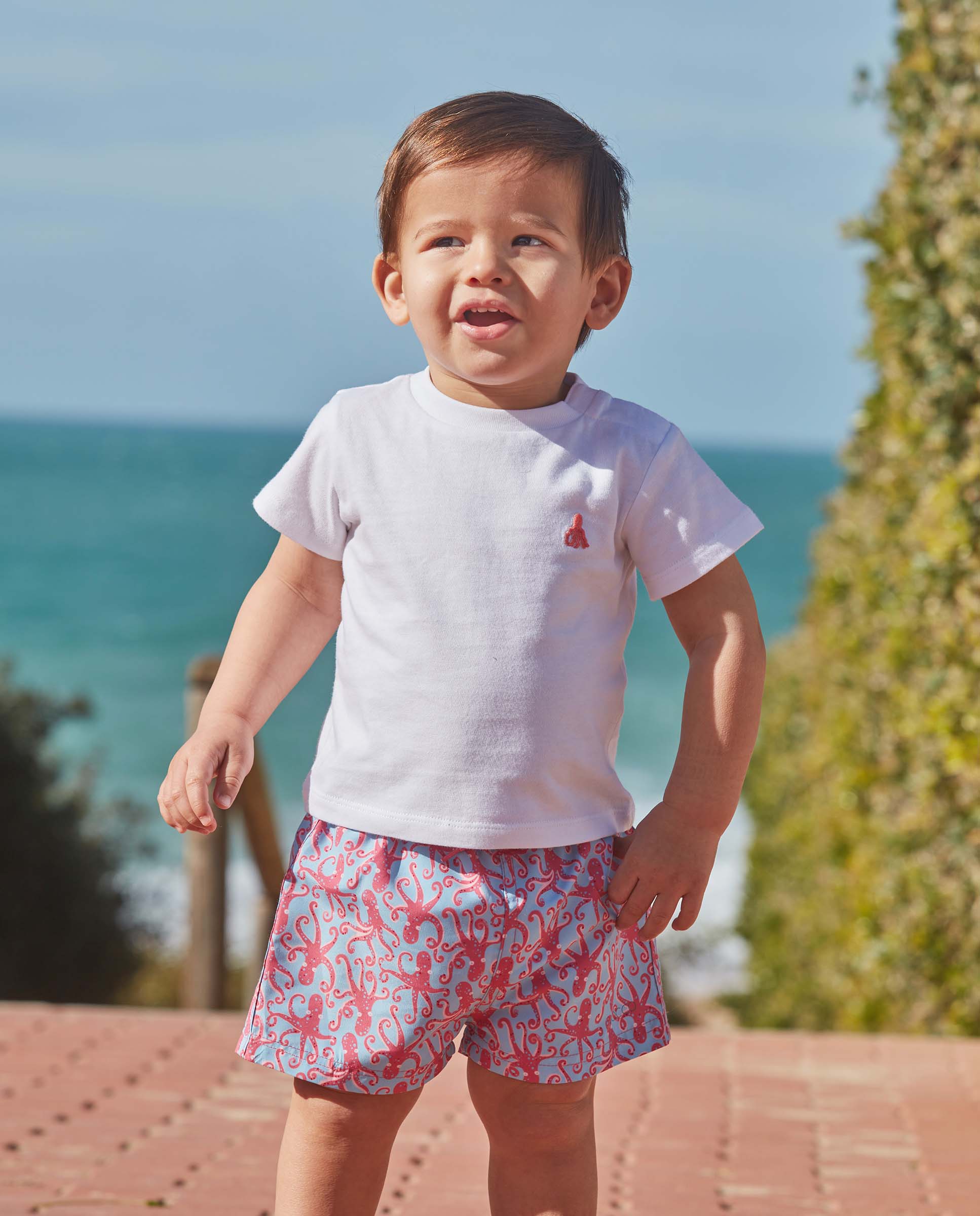 Fato de Banho para Bebé Estampado Polvos Gocco Azul-5