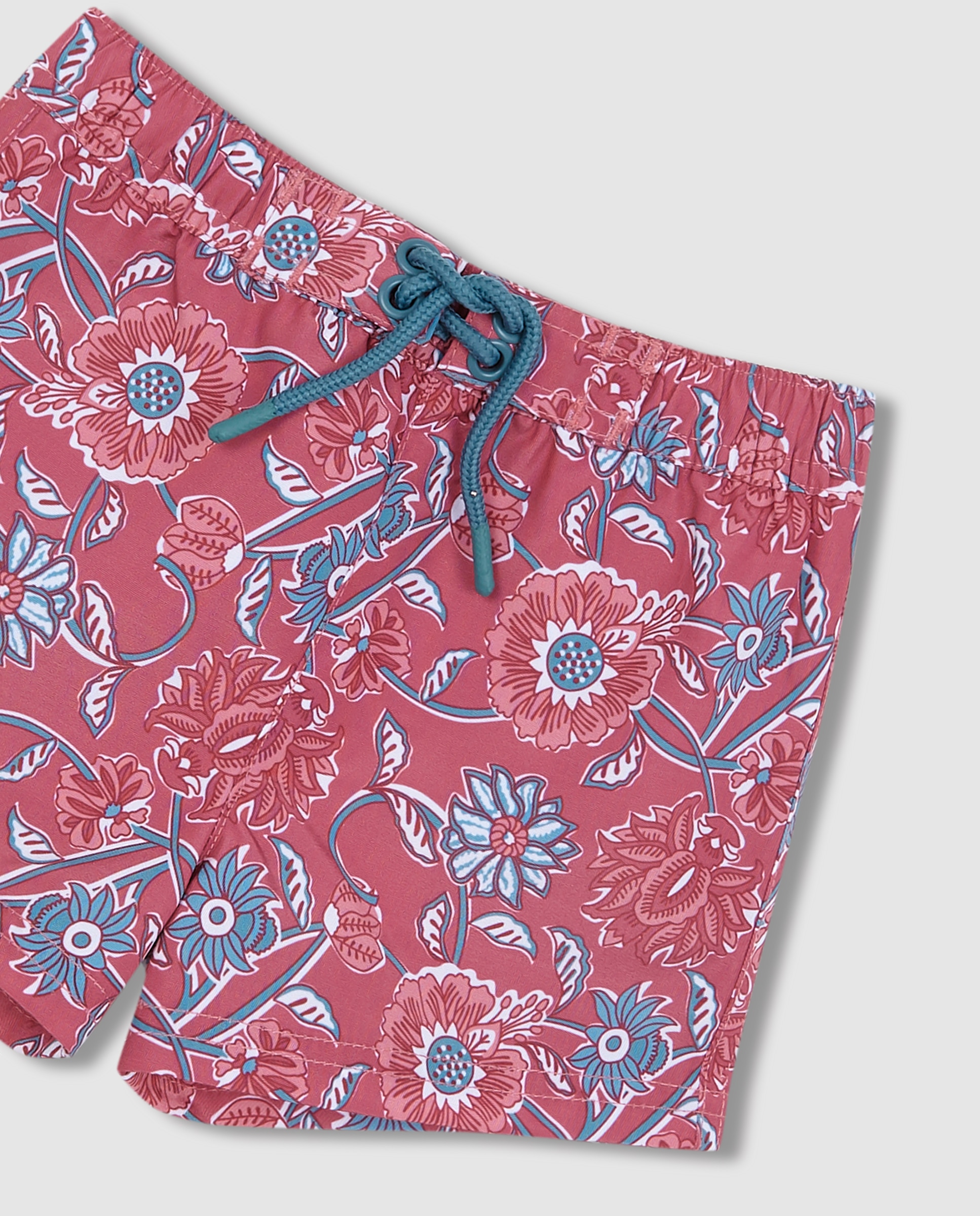 Fato de Banho para Bebé com Estampado de Flores Gocco Rosa-3