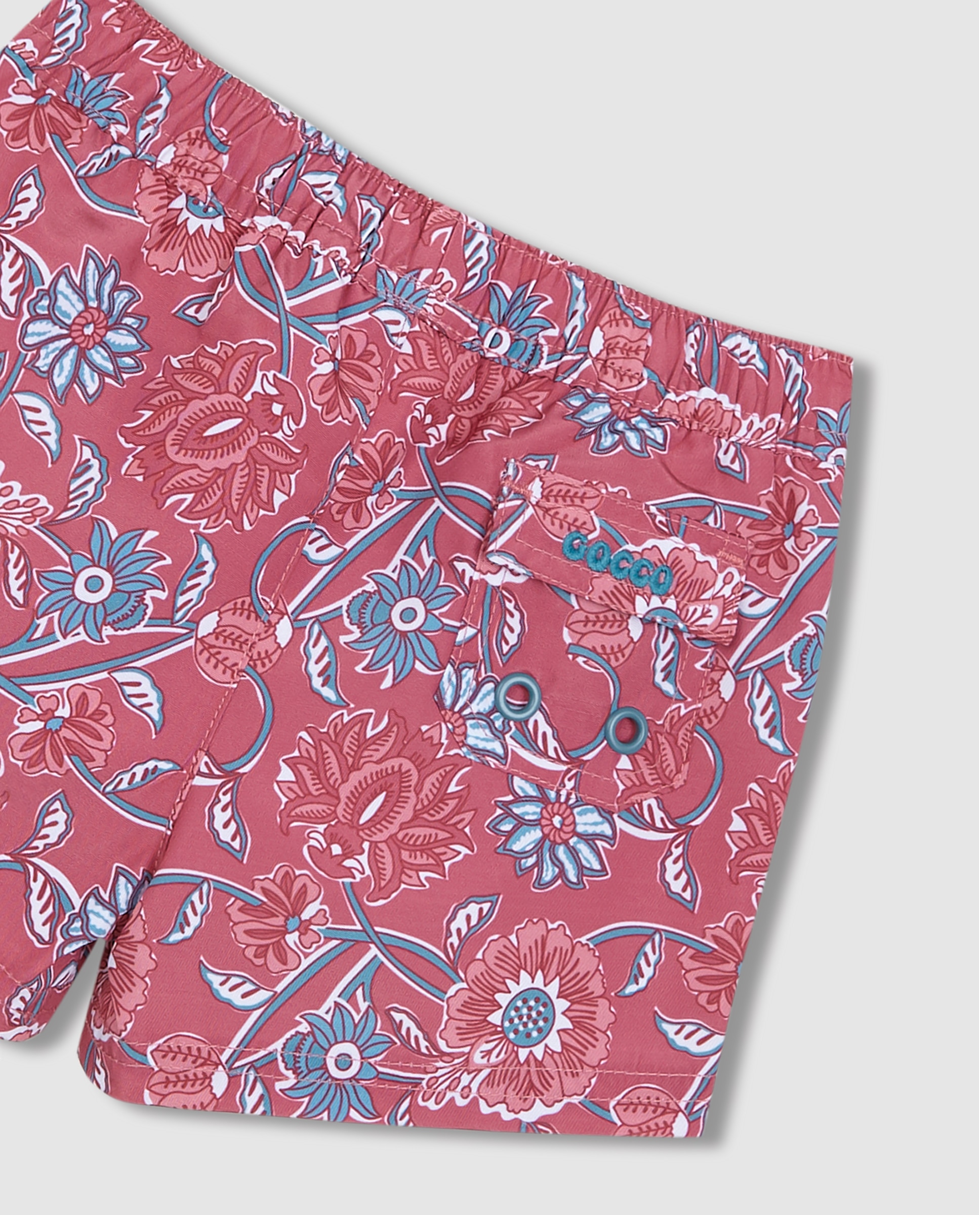 Fato de Banho para Bebé com Estampado de Flores Gocco Rosa-4