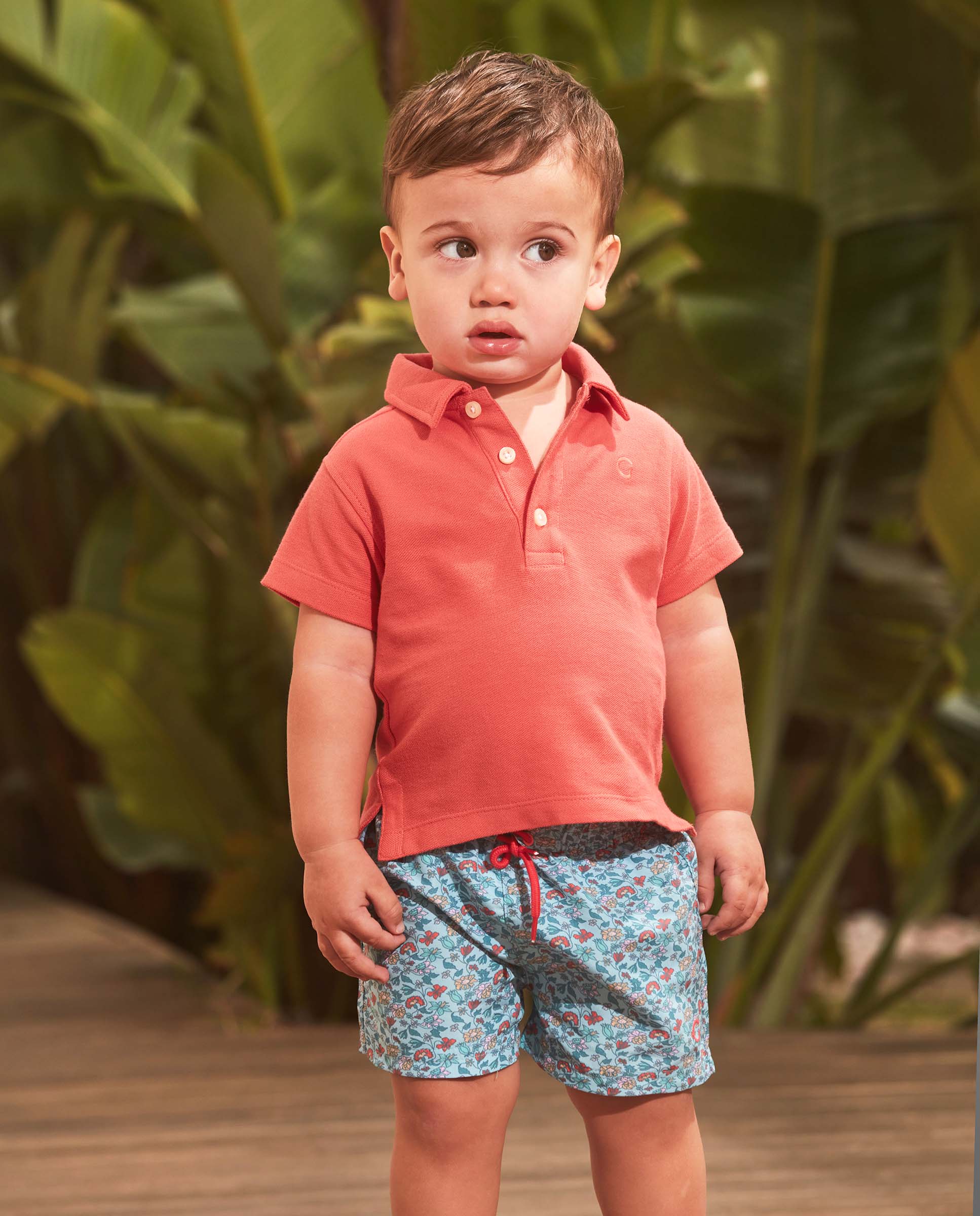 Fato de Banho para Bebé com Estampado Floral Gocco Azul-claro-5