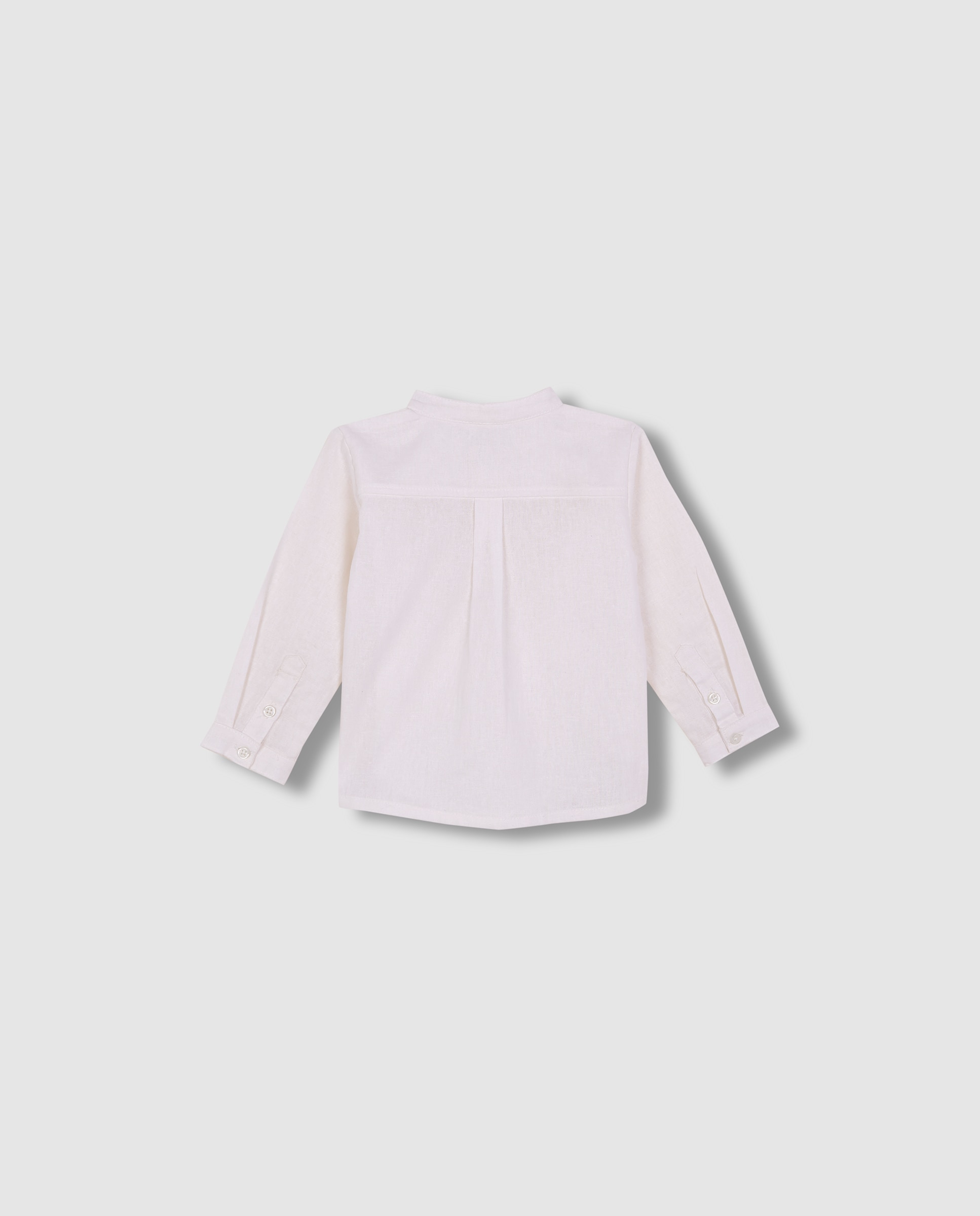 Camisa para Bebé Panadeira em Linho Branco-marfim-4