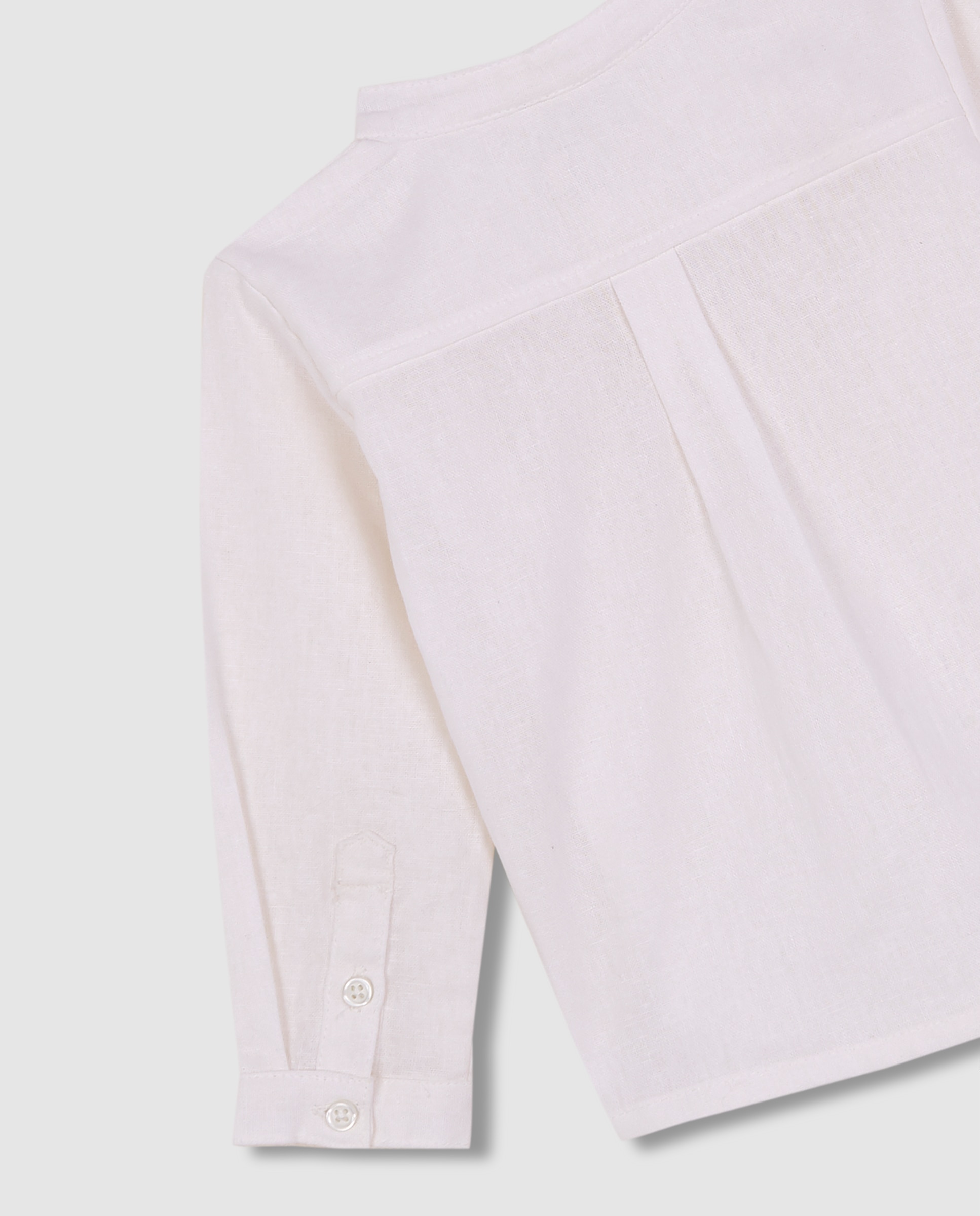 Camisa para Bebé Panadeira em Linho Branco-marfim-6