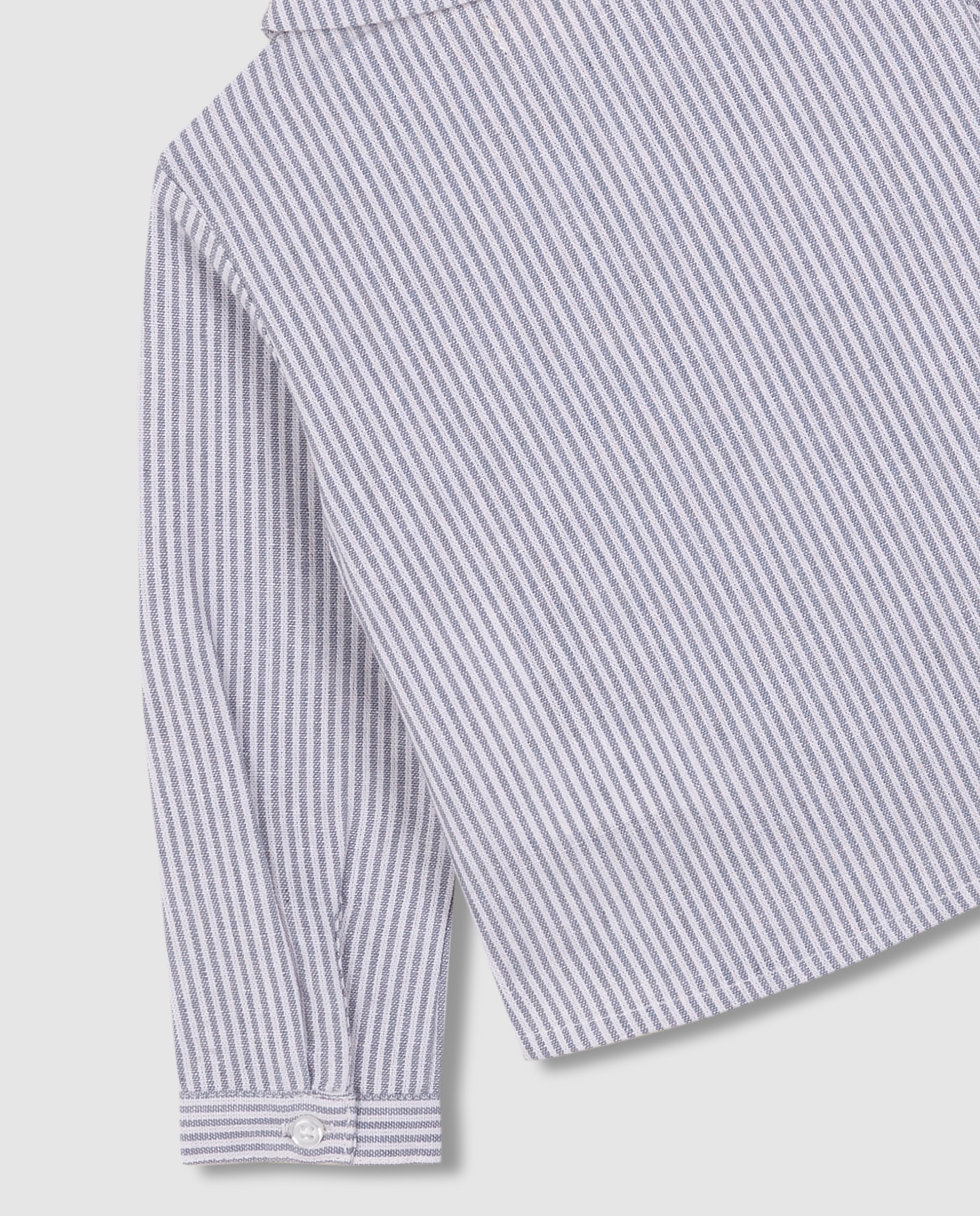 Camisa de Linho para Bebé Às Riscas Cinzento-claro-6