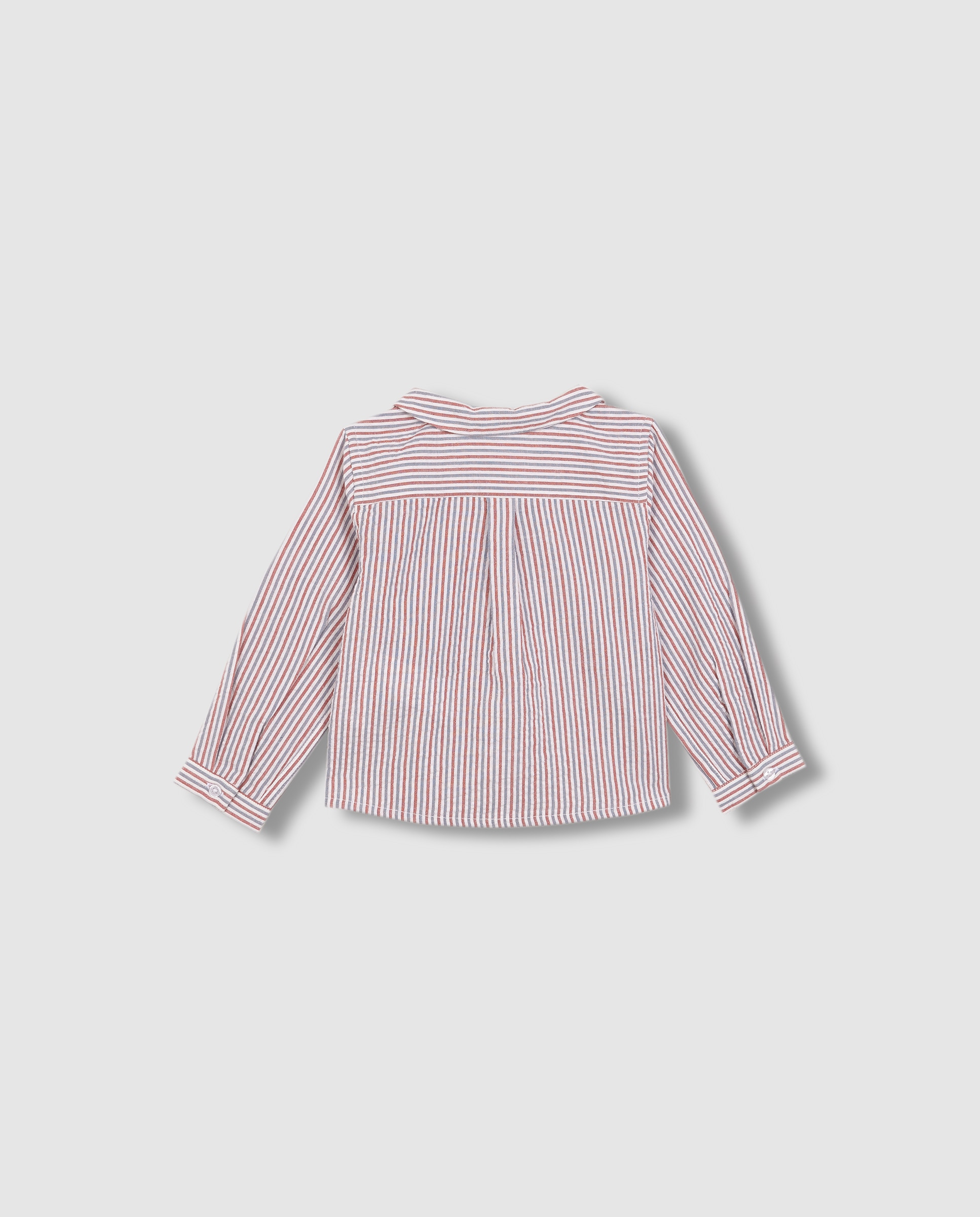 Camisa para Bebé de Manga Comprida com Tecidos em Contraste Gocco Branco-marfim-2
