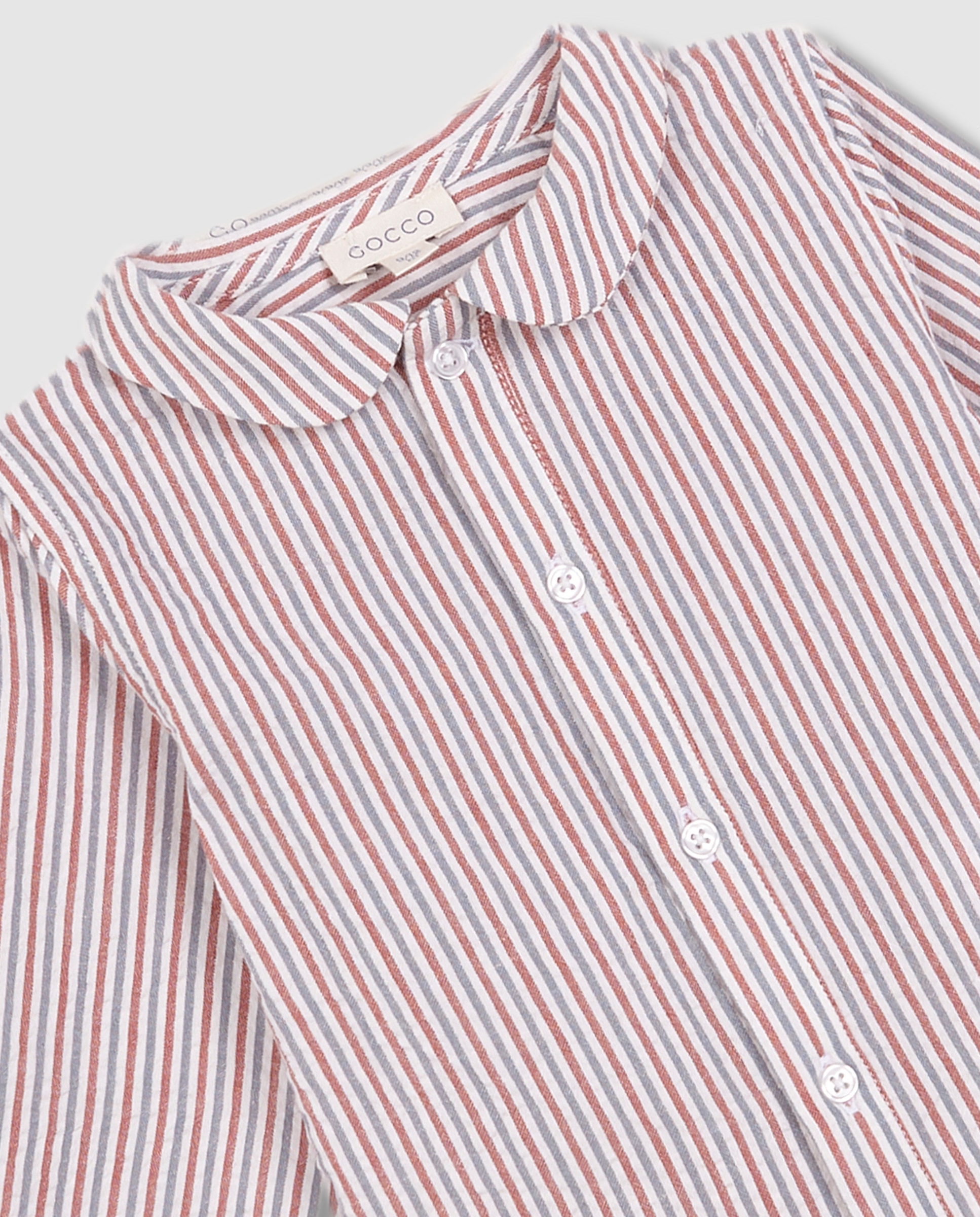 Camisa para Bebé de Manga Comprida com Tecidos em Contraste Gocco Branco-marfim-3