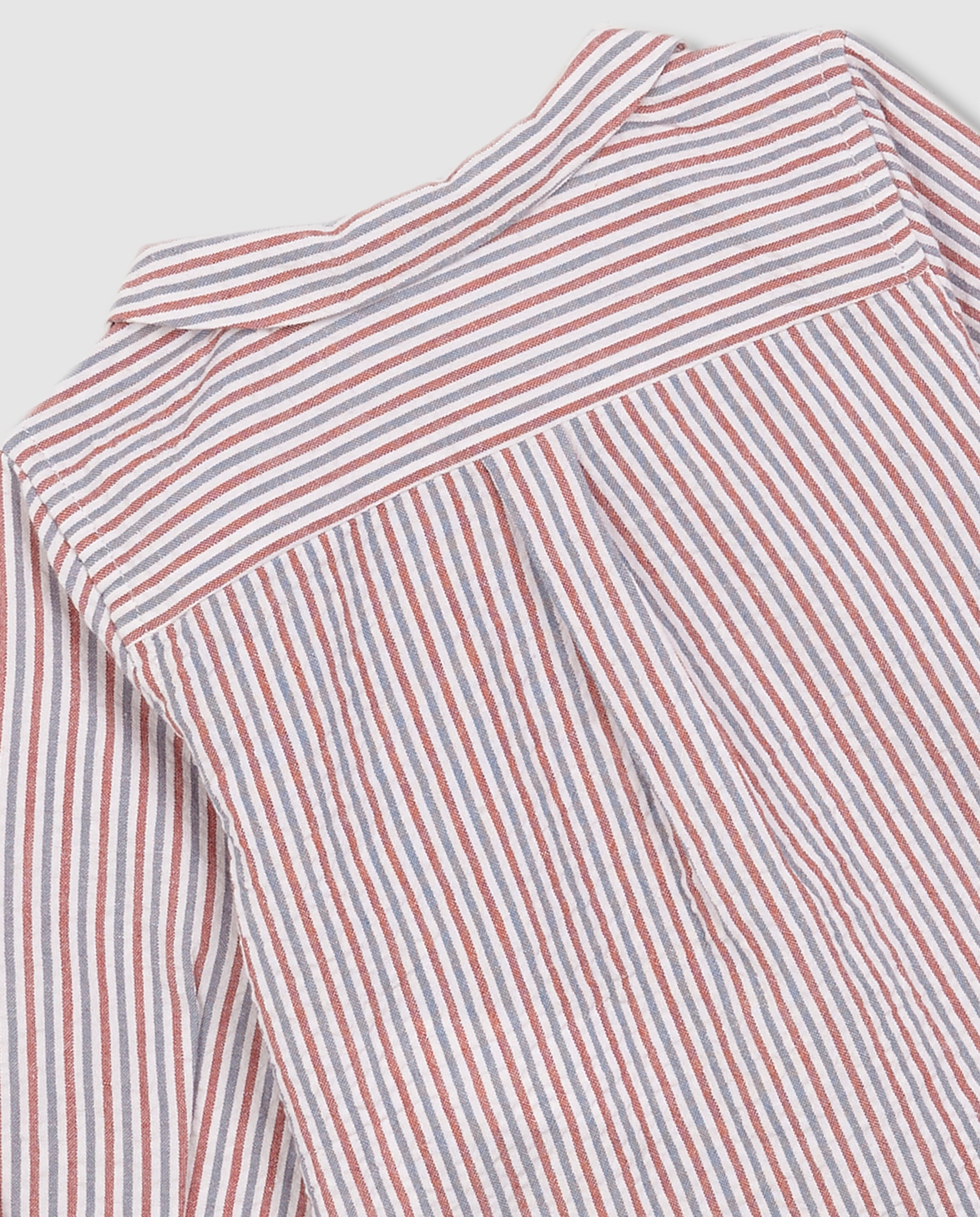 Camisa para Bebé de Manga Comprida com Tecidos em Contraste Gocco Branco-marfim-4