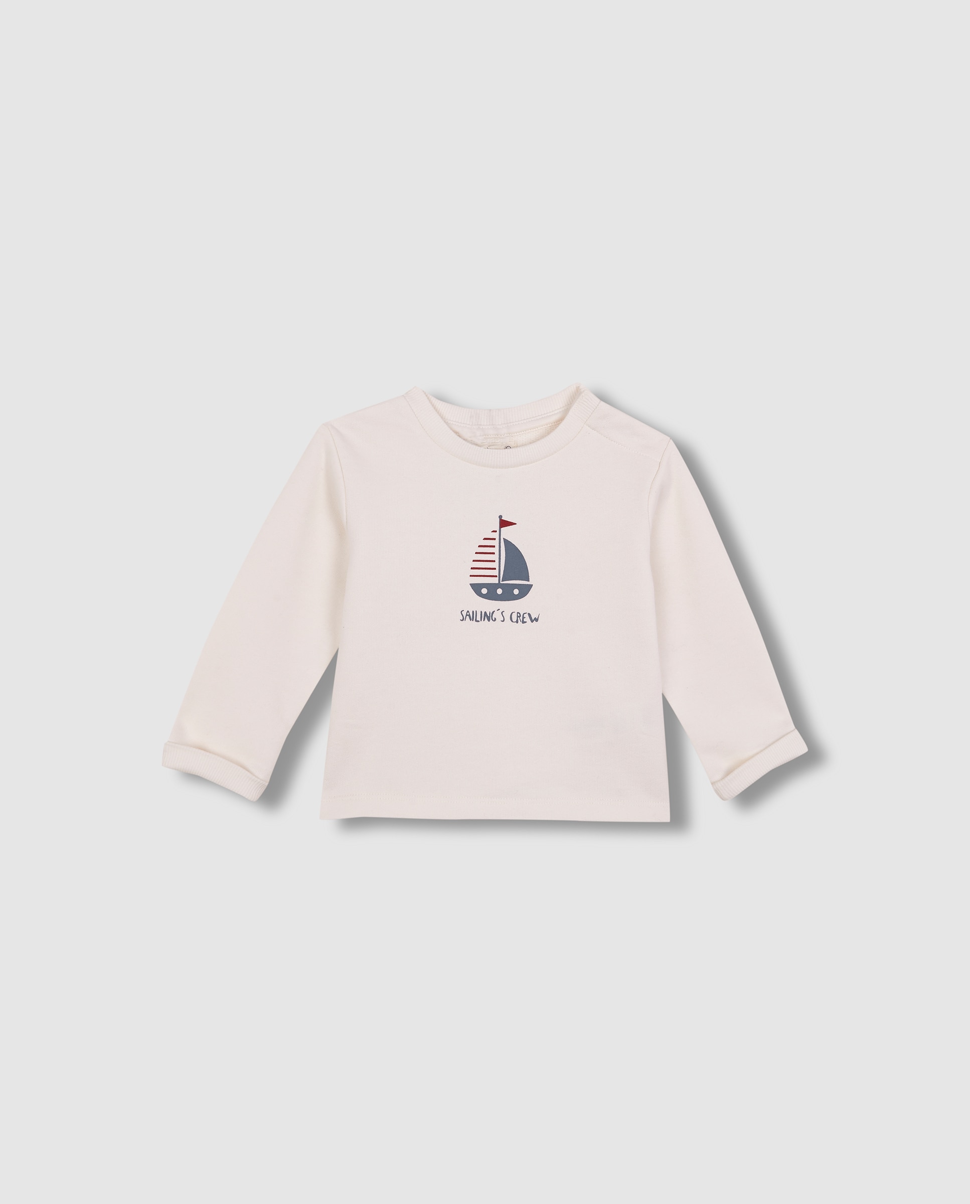 Sweatshirt para Bebé com Print Gocco Branco-marfim-1