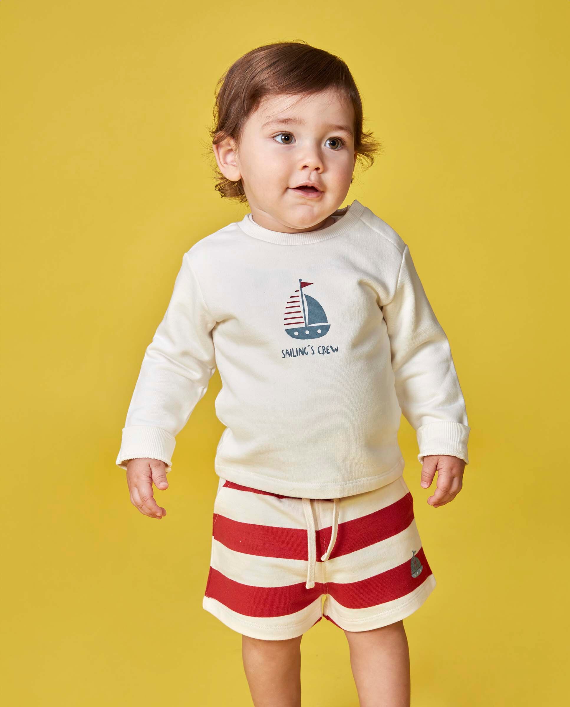 Sweatshirt para Bebé com Print Branco-marfim-5