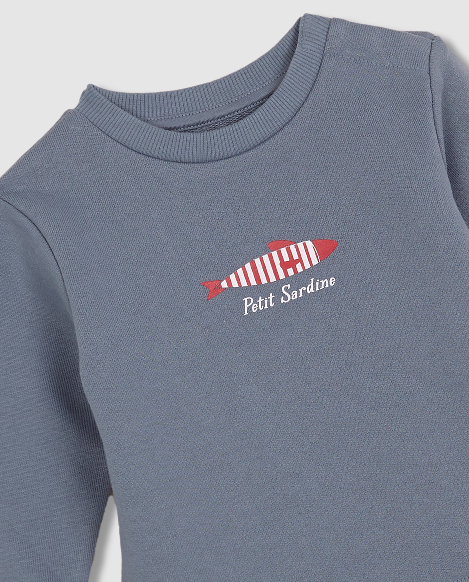 Sweatshirt para Bebé com Print Azul-claro-3