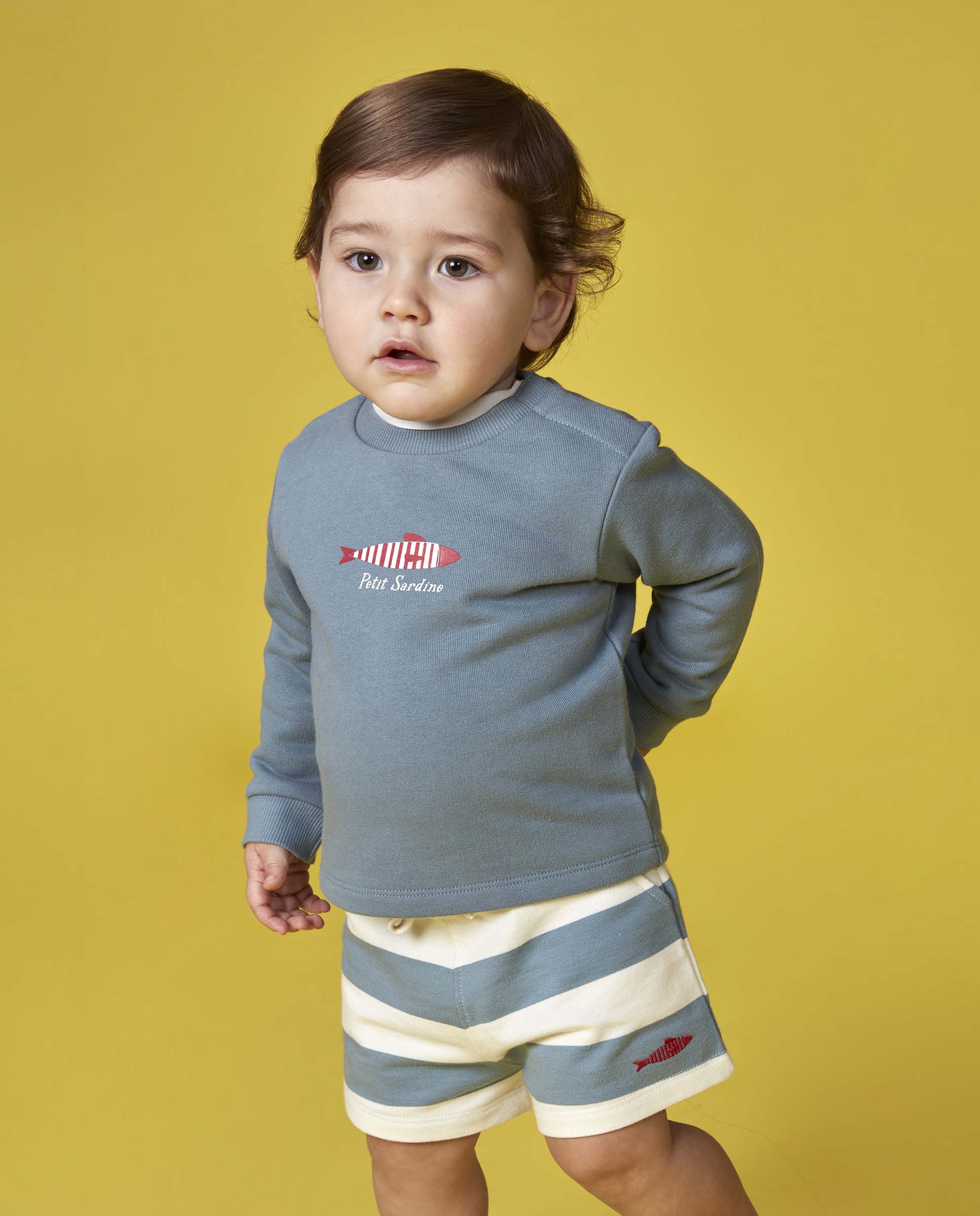Sweatshirt para Bebé com Print Azul-claro-5