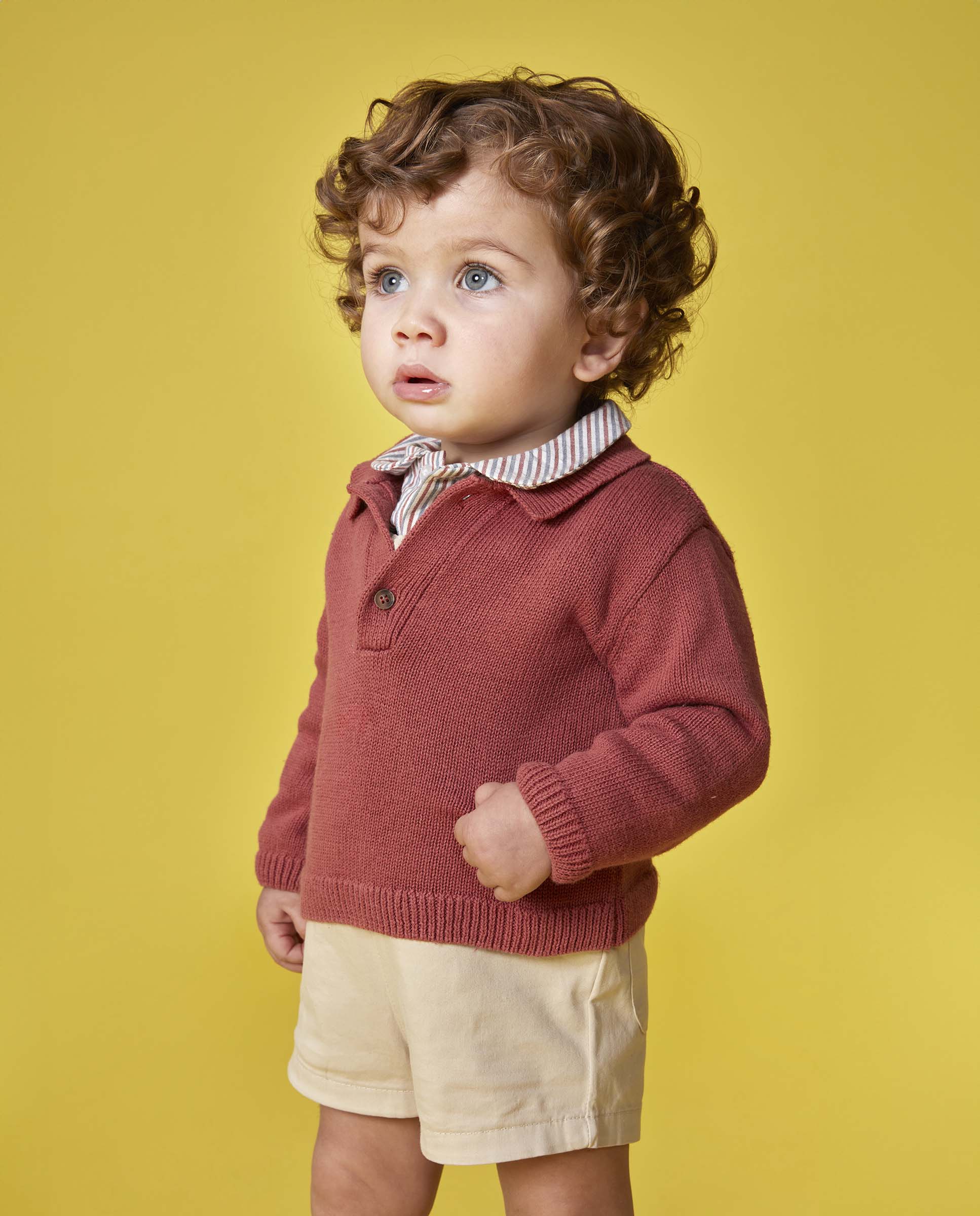 Camisola para Bebé Estilo Polo Gocco Rosa-5
