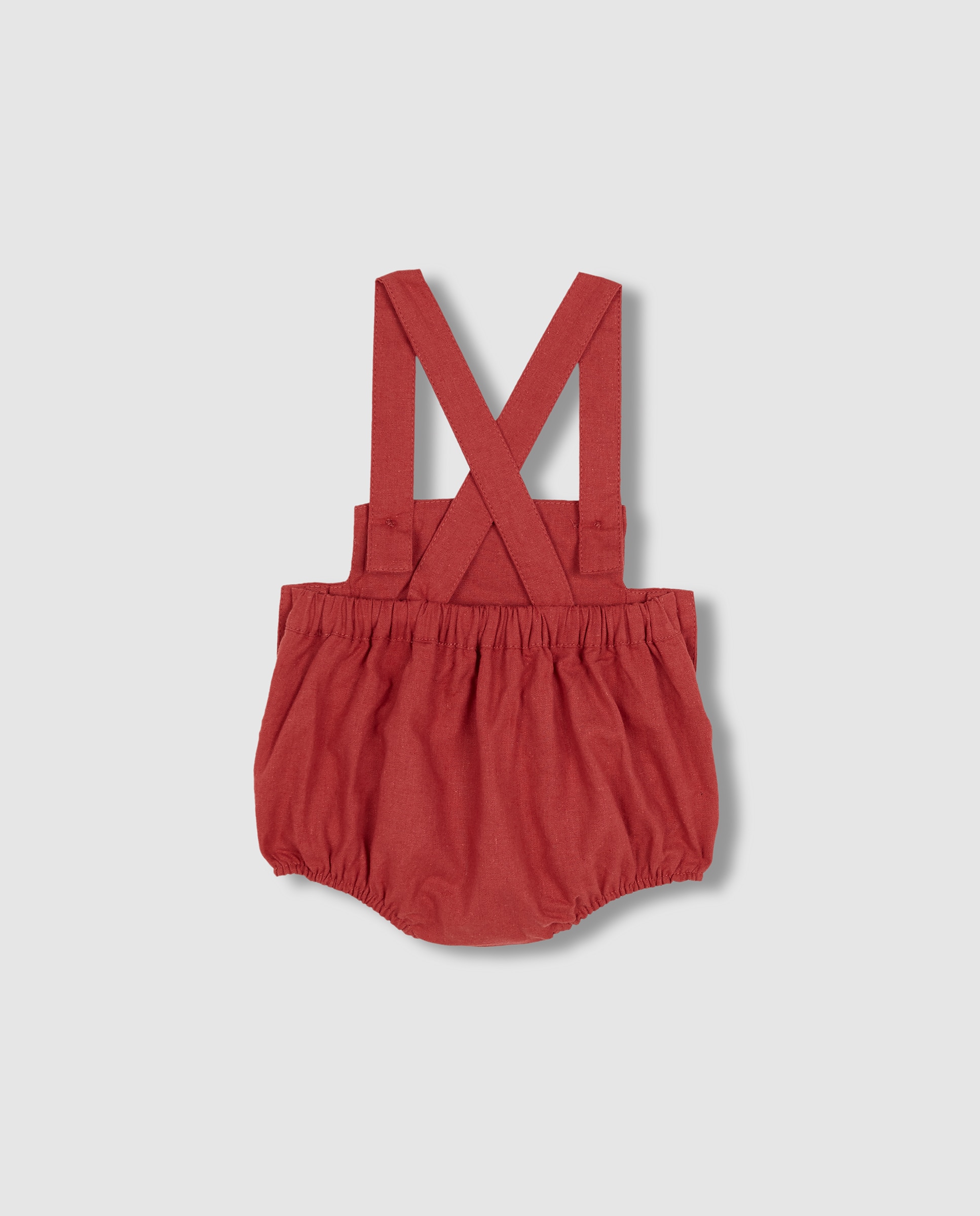 Bombacho para Bebé de Linho com Alças Rosa-4