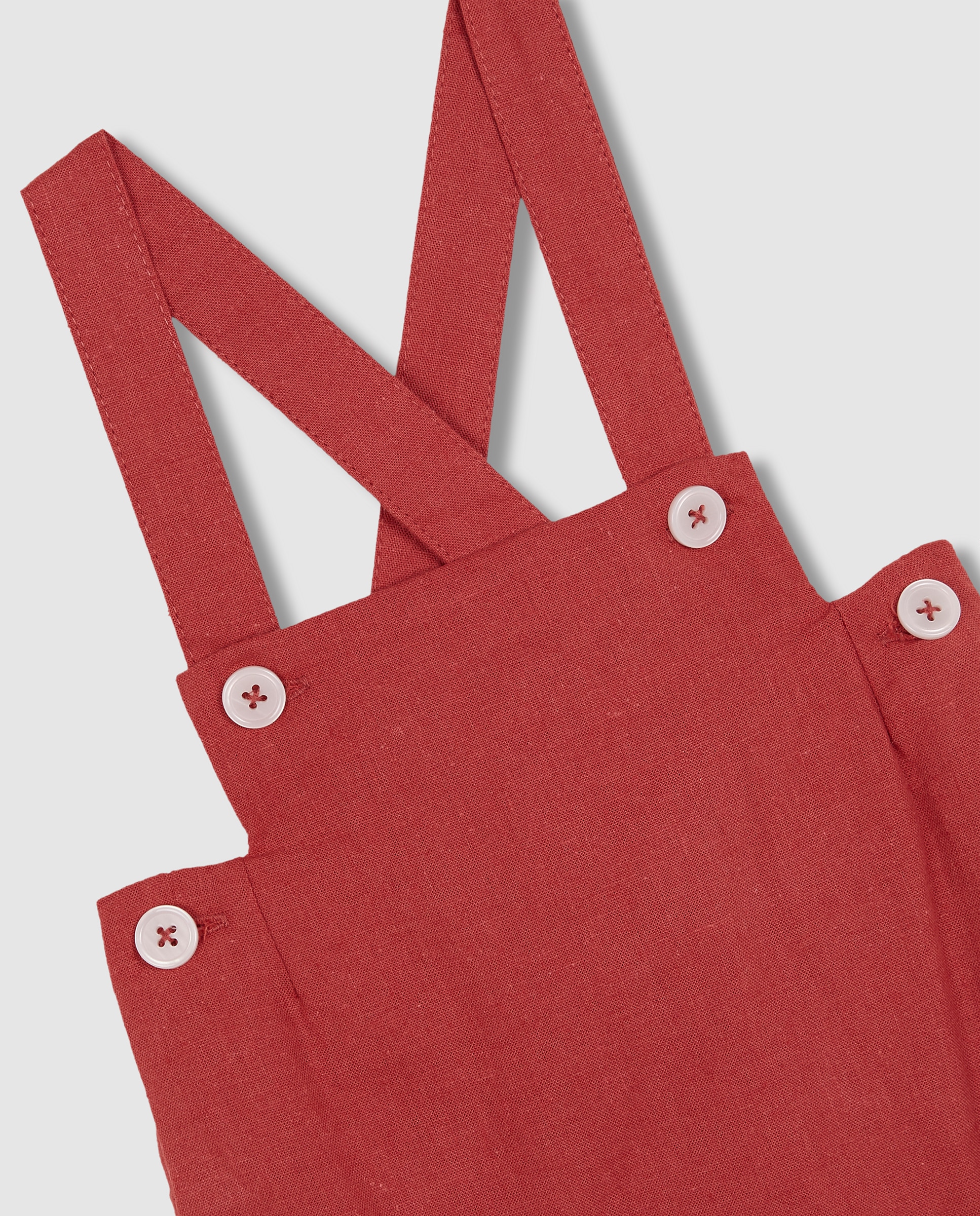 Bombacho para Bebé de Linho com Alças Rosa-5