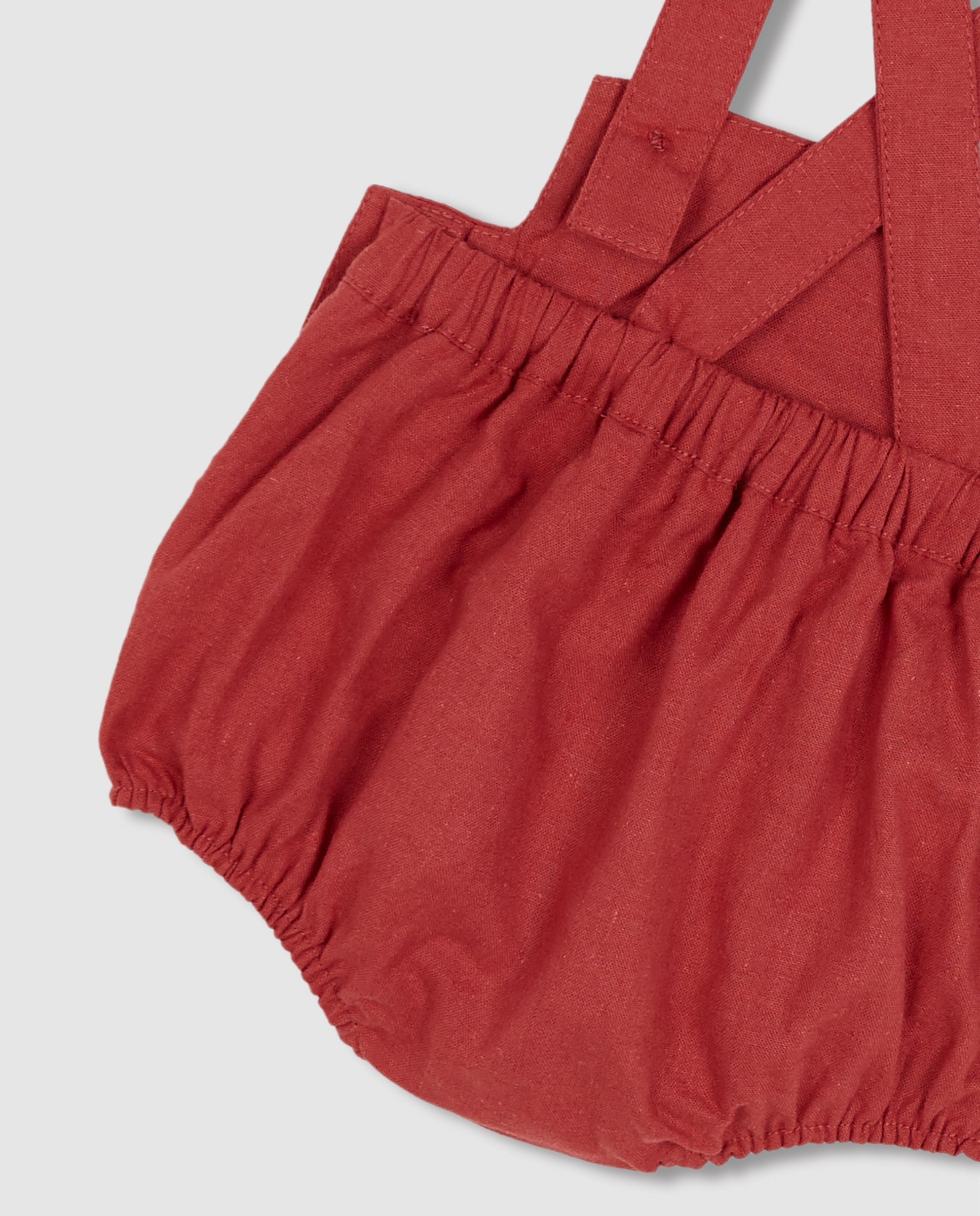 Bombacho para Bebé de Linho com Alças Rosa-6