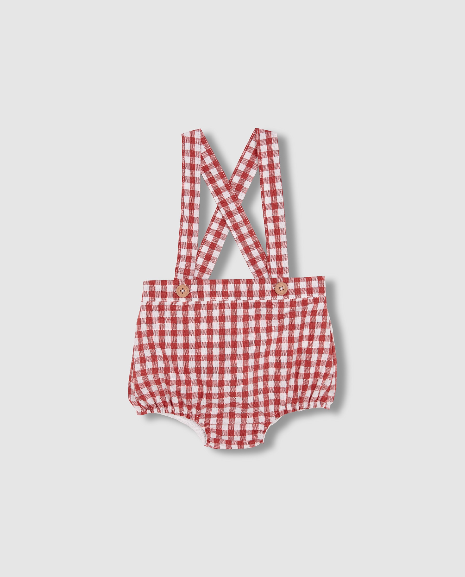 Bombacho para Bebé de Linho com Alças Rosa-3