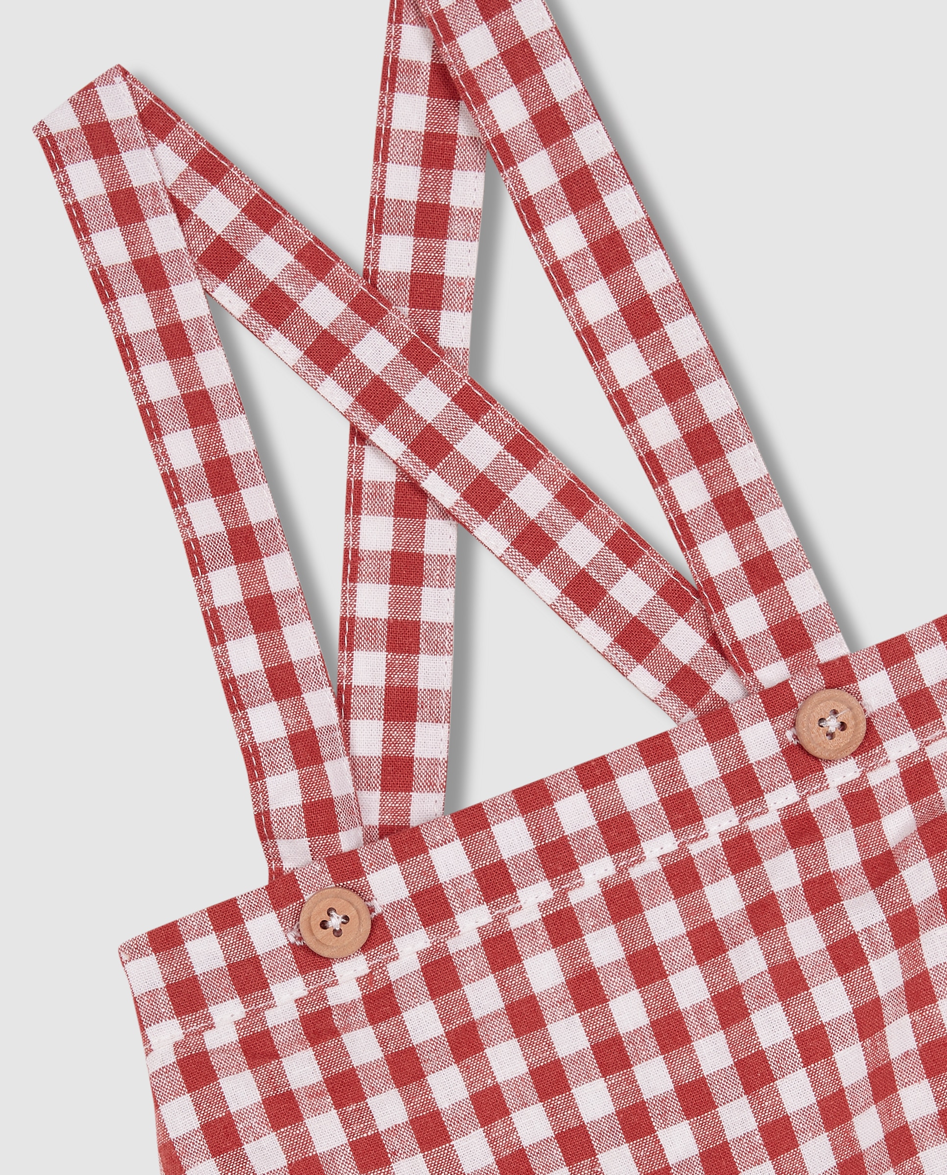 Bombacho para Bebé de Linho com Alças Rosa-5