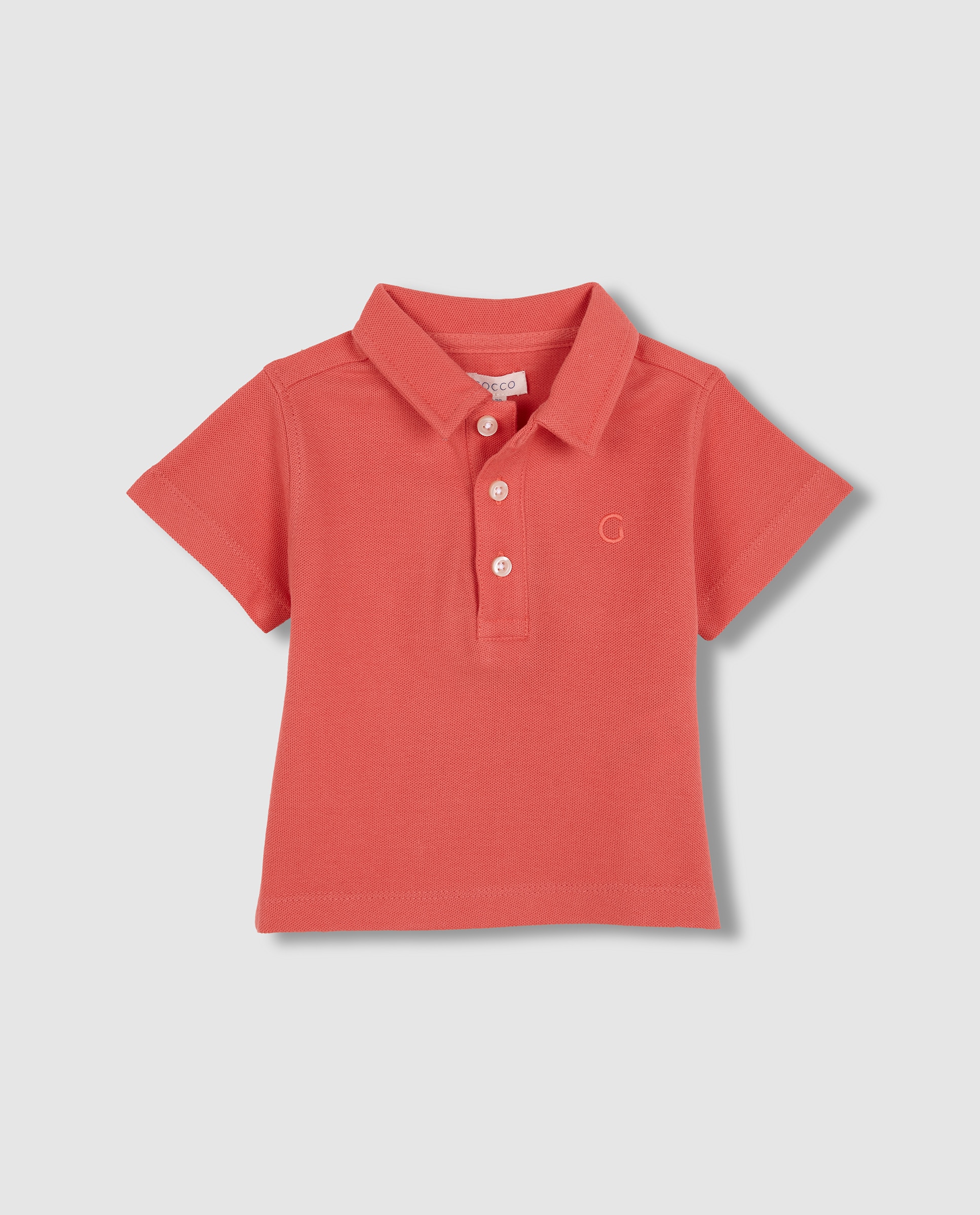 Polo Básico para Bebé de Piqué Gocco Rosa-1