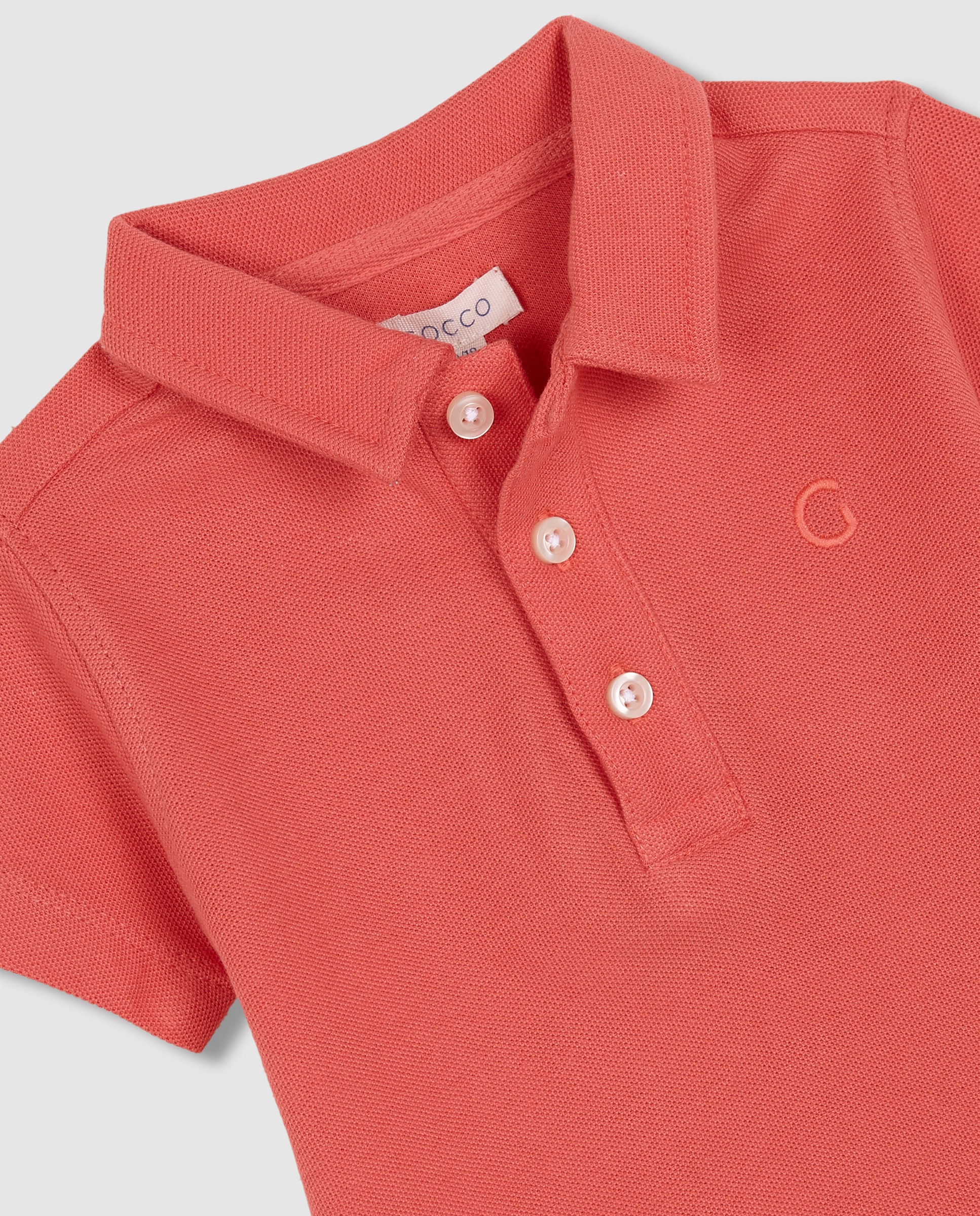 Polo Básico para Bebé de Piqué Gocco Rosa-3