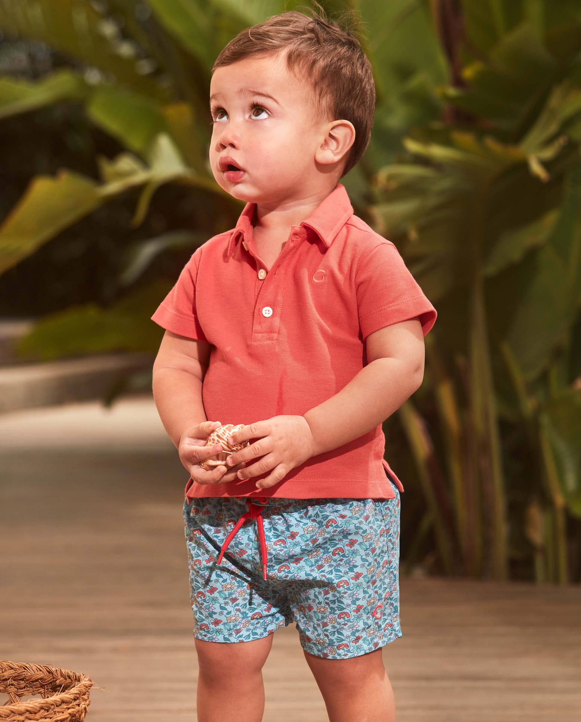 Polo Básico para Bebé de Piqué Gocco Rosa-5