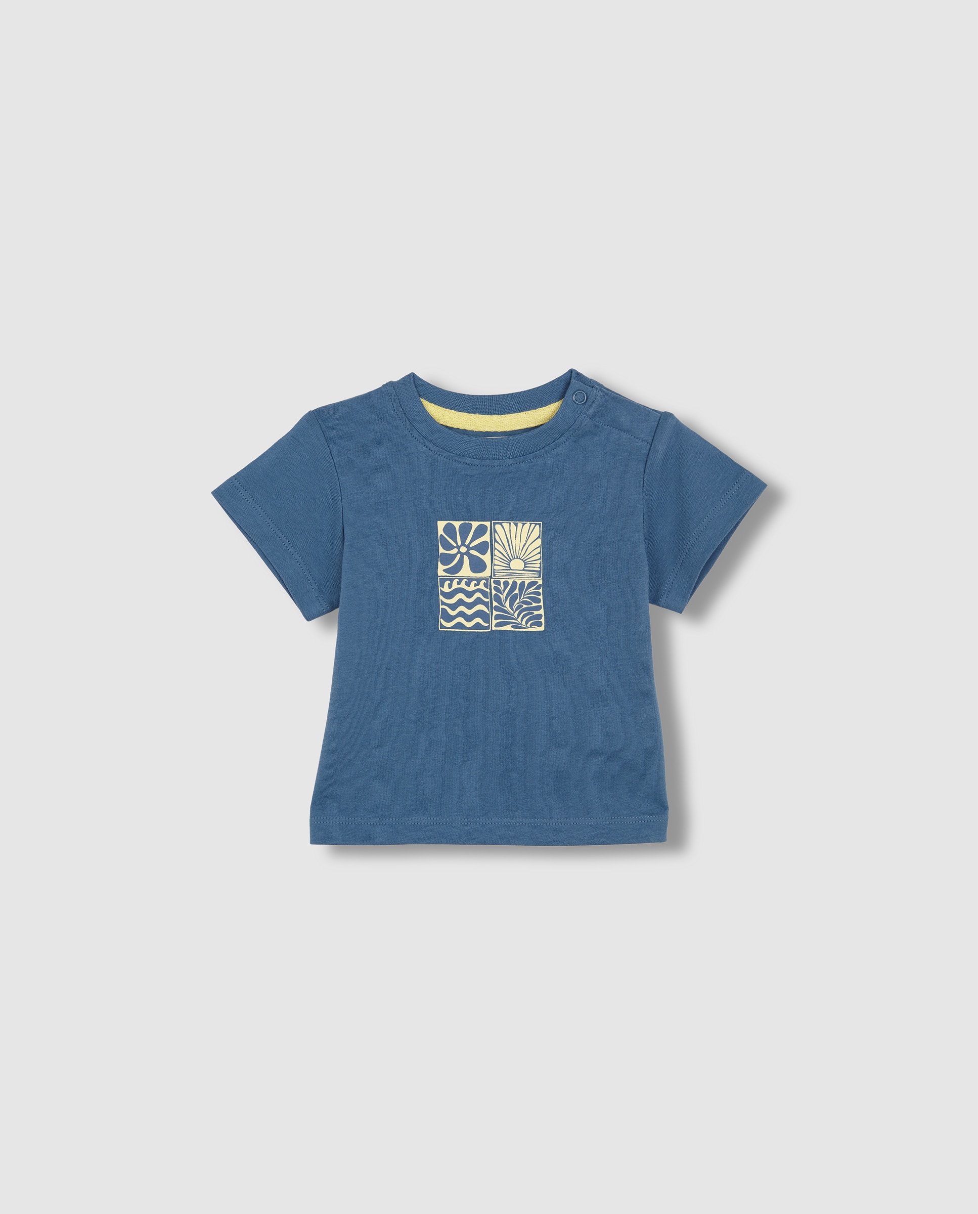 T-shirt para Bebé com Print Gocco Azul-1