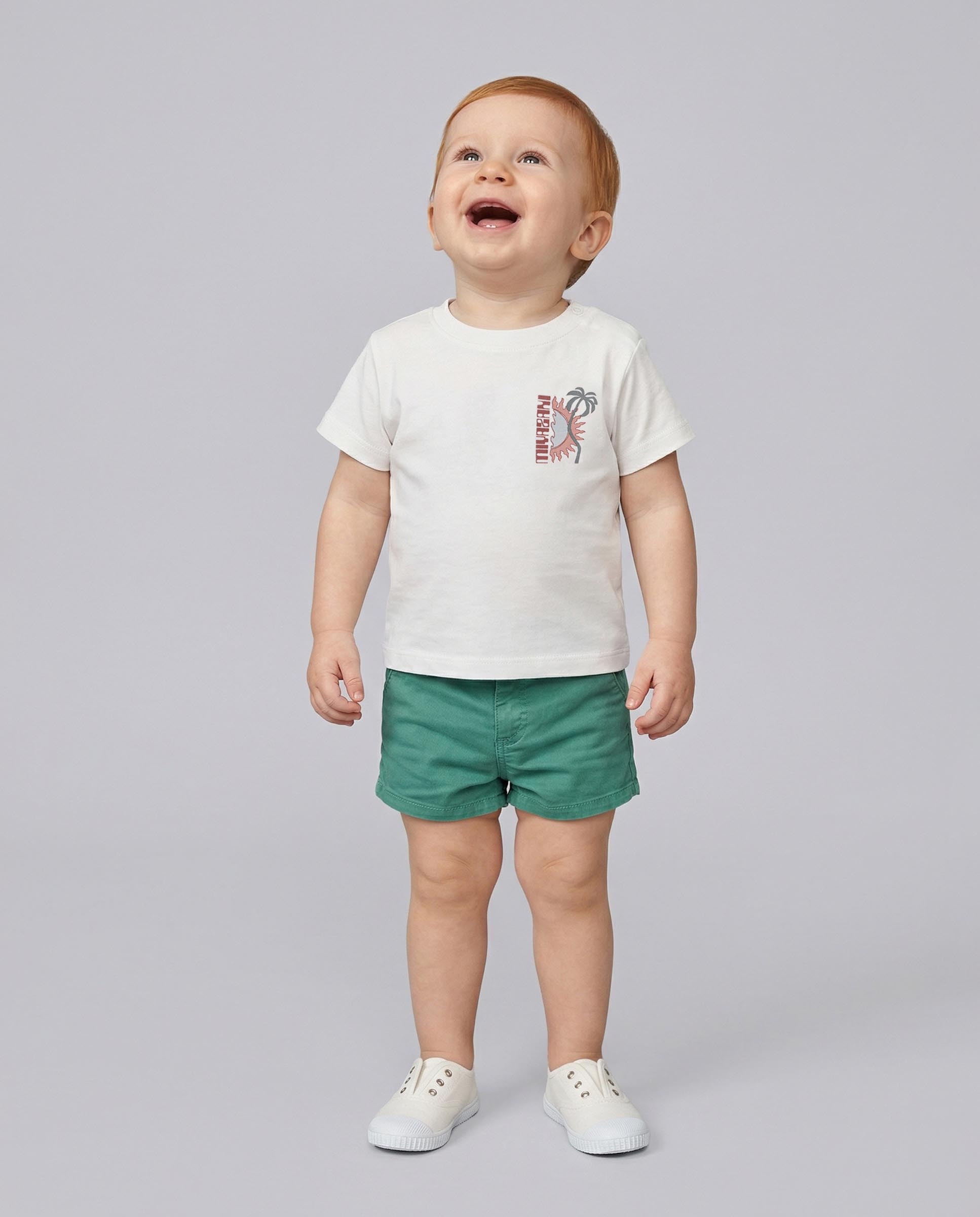 T-shirt para Bebé com Estampado Surf Gocco Branco-marfim-5