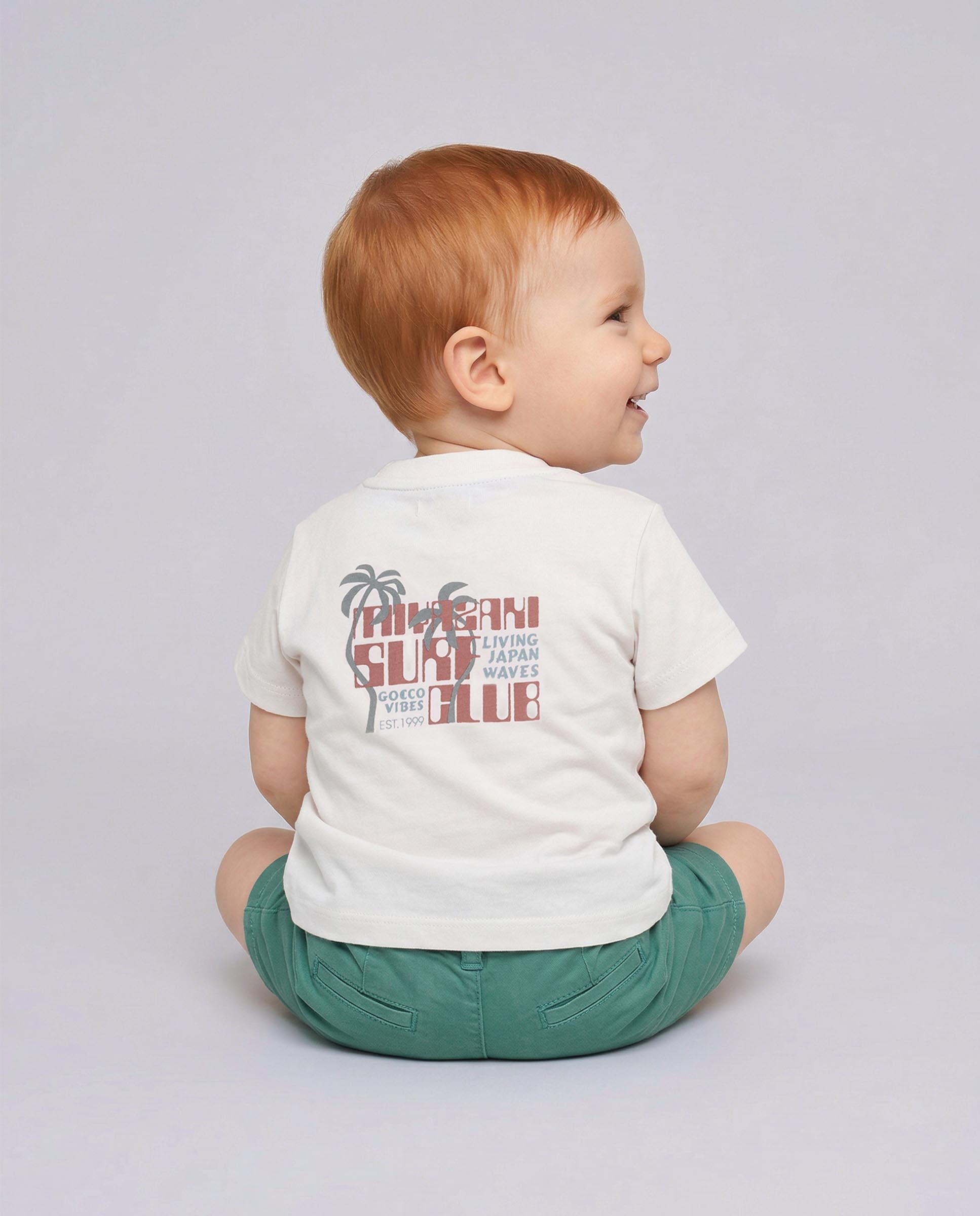 T-shirt para Bebé com Estampado Surf Gocco Branco-marfim-6