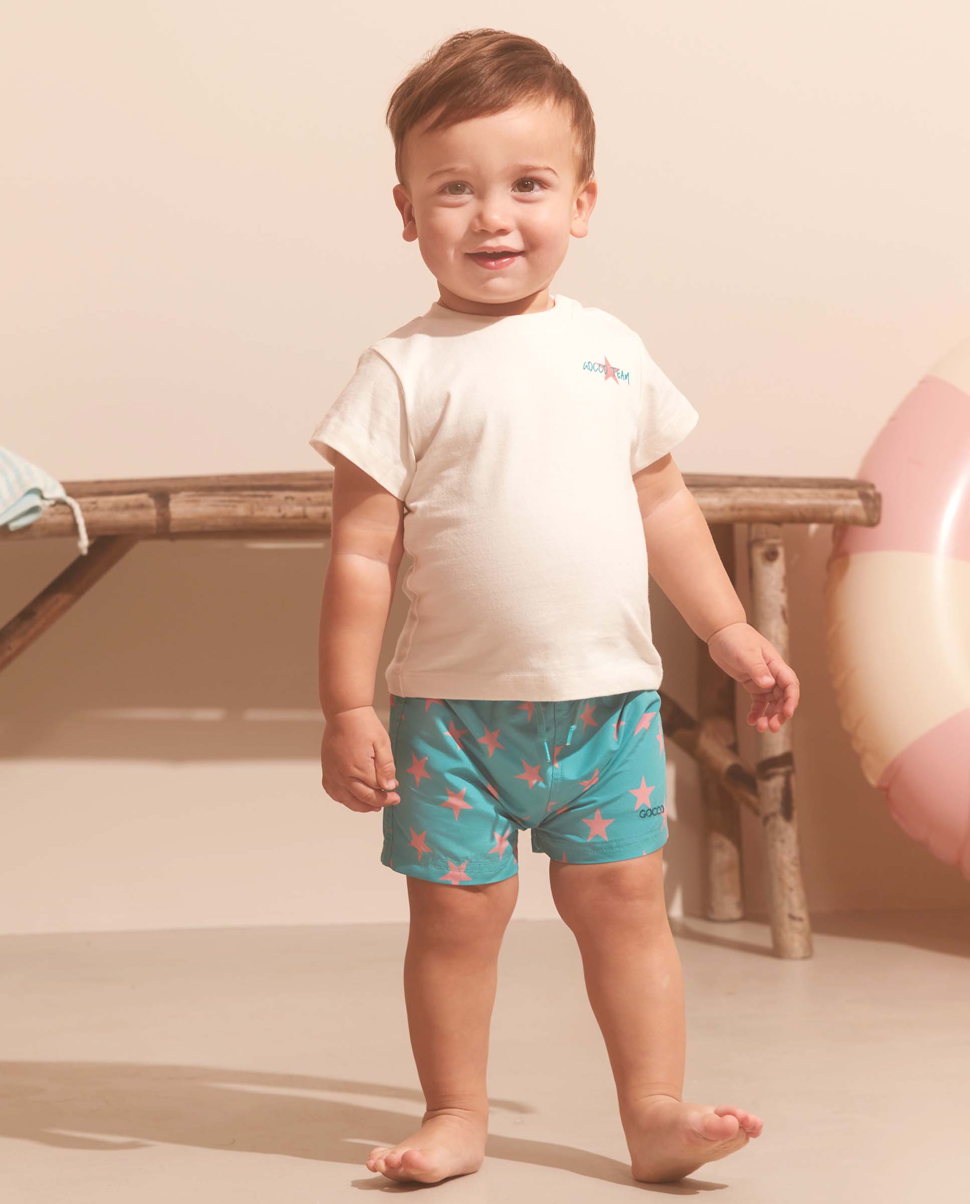 T-shirt para Bebé com Print Branco-marfim-5