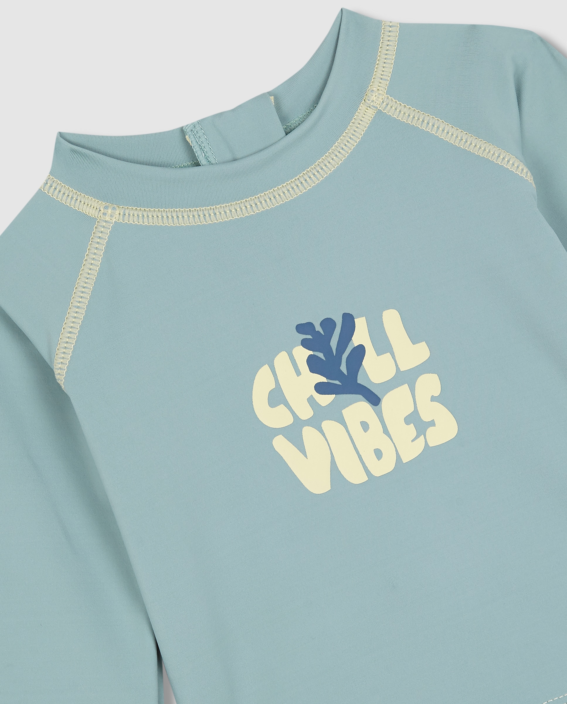 T-shirt para Bebé com Proteção Solar de Manga Comprida Verde-claro-3