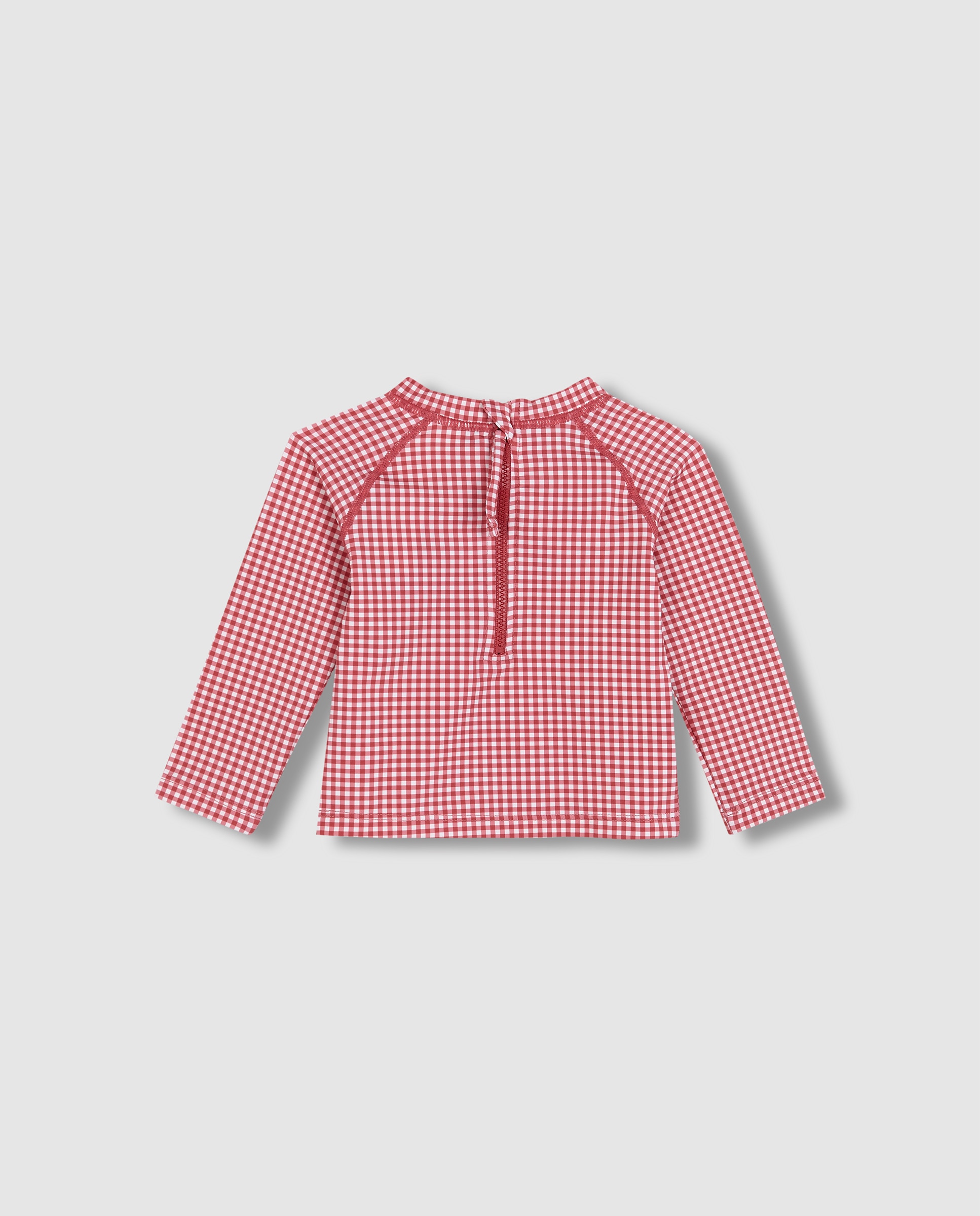 T-shirt para Bebé Proteção Solar de Manga Comprida Vichy Gocco Vermelho-2