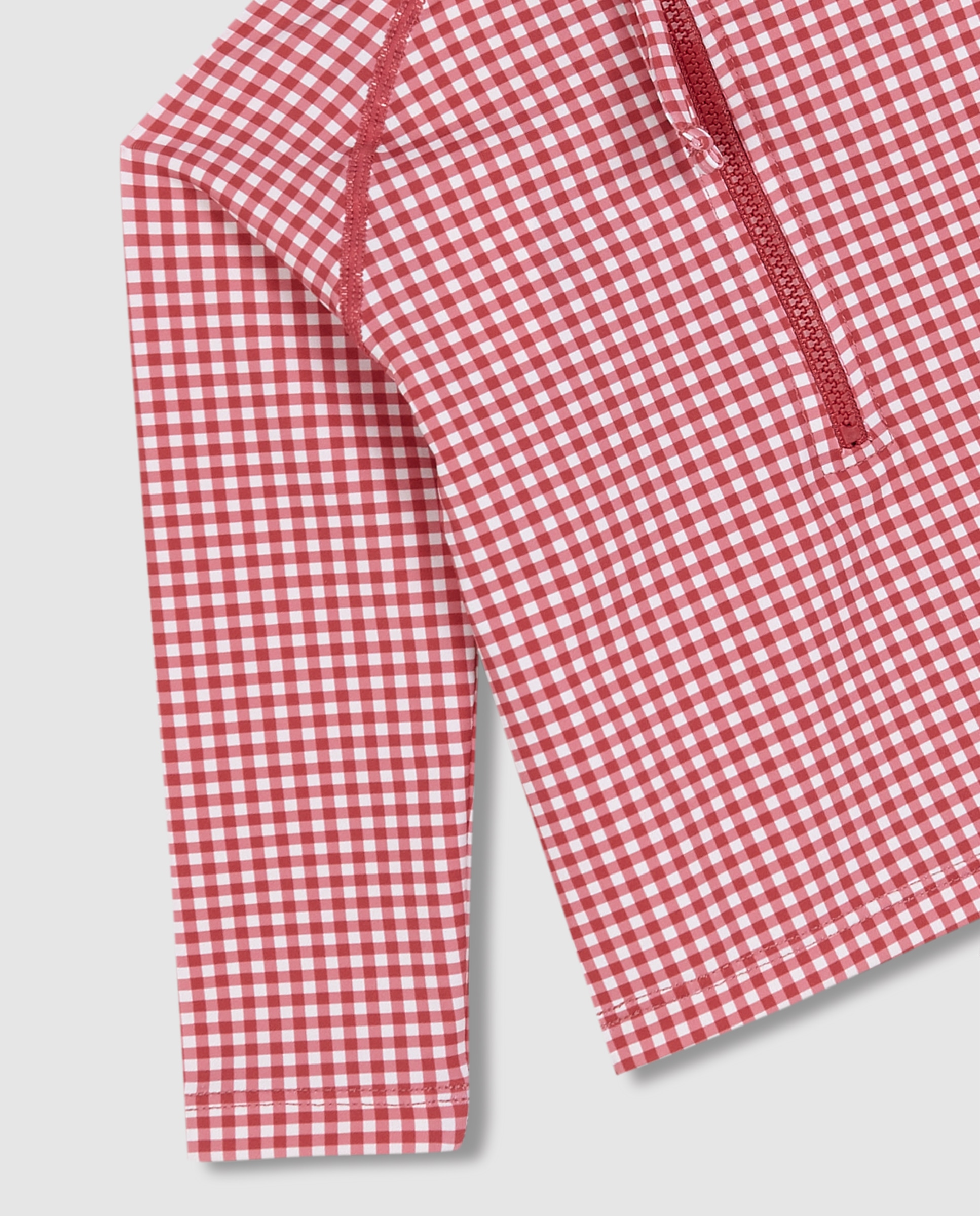 T-shirt para Bebé Proteção Solar de Manga Comprida Vichy Gocco Vermelho-4