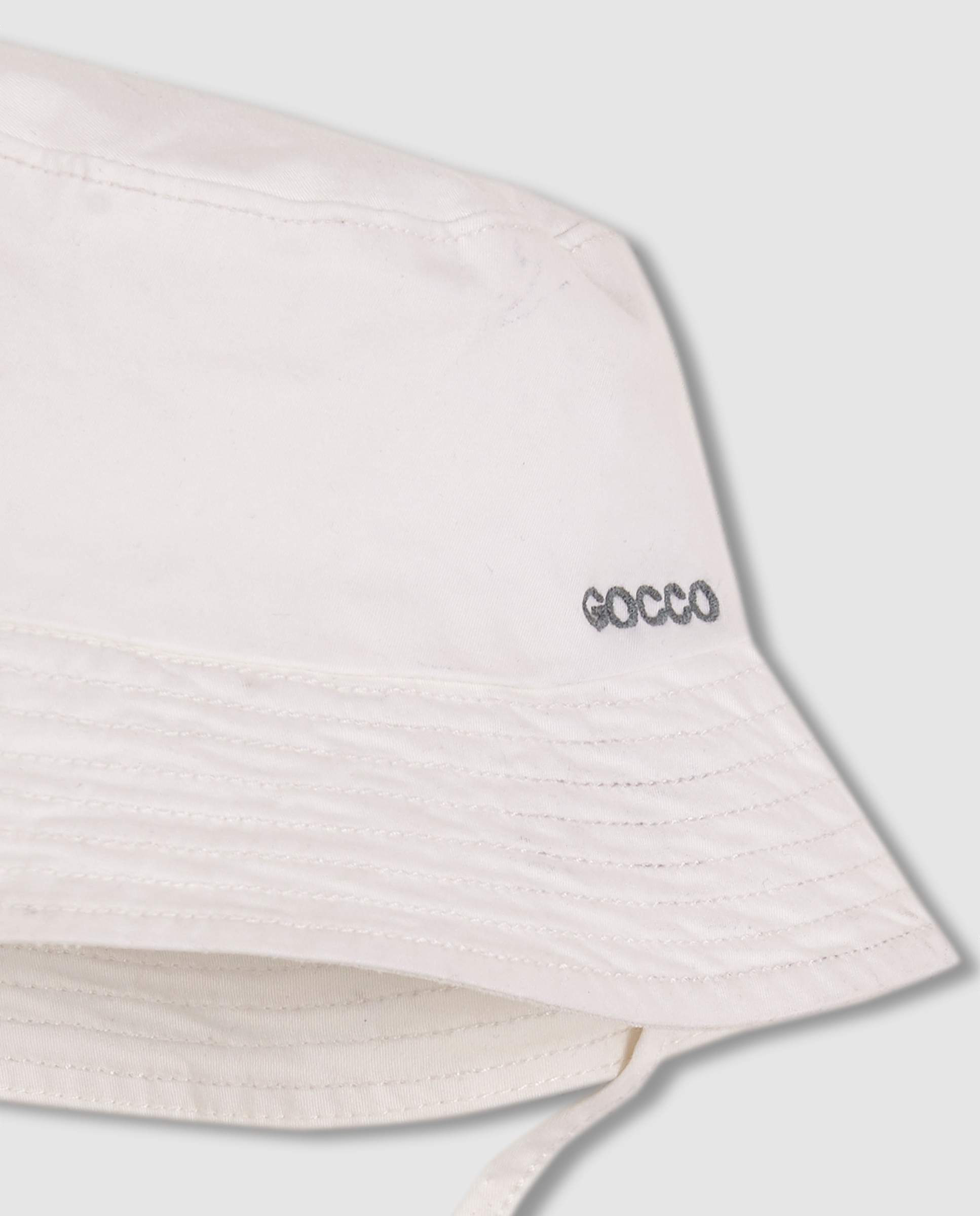 Chapéu de Bebé Bordado Gocco Branco-2
