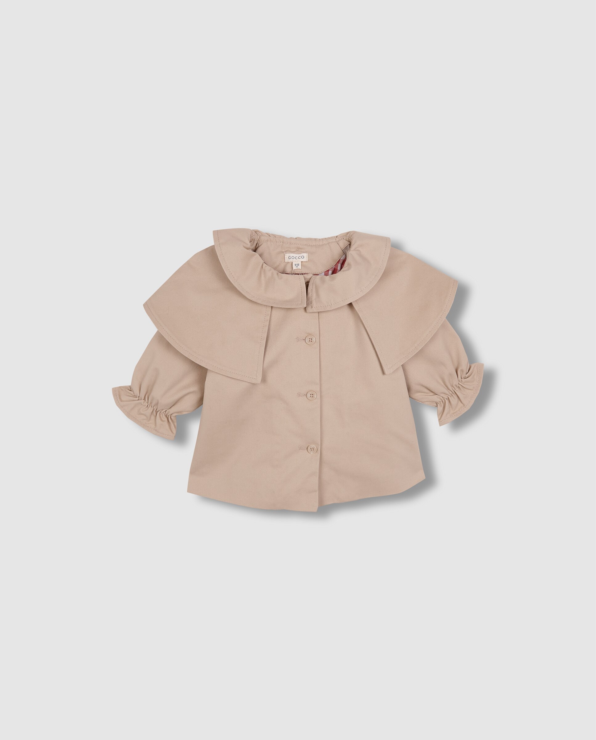 Gabardina para Bebé com Capa Desmontável Gocco Bege-3
