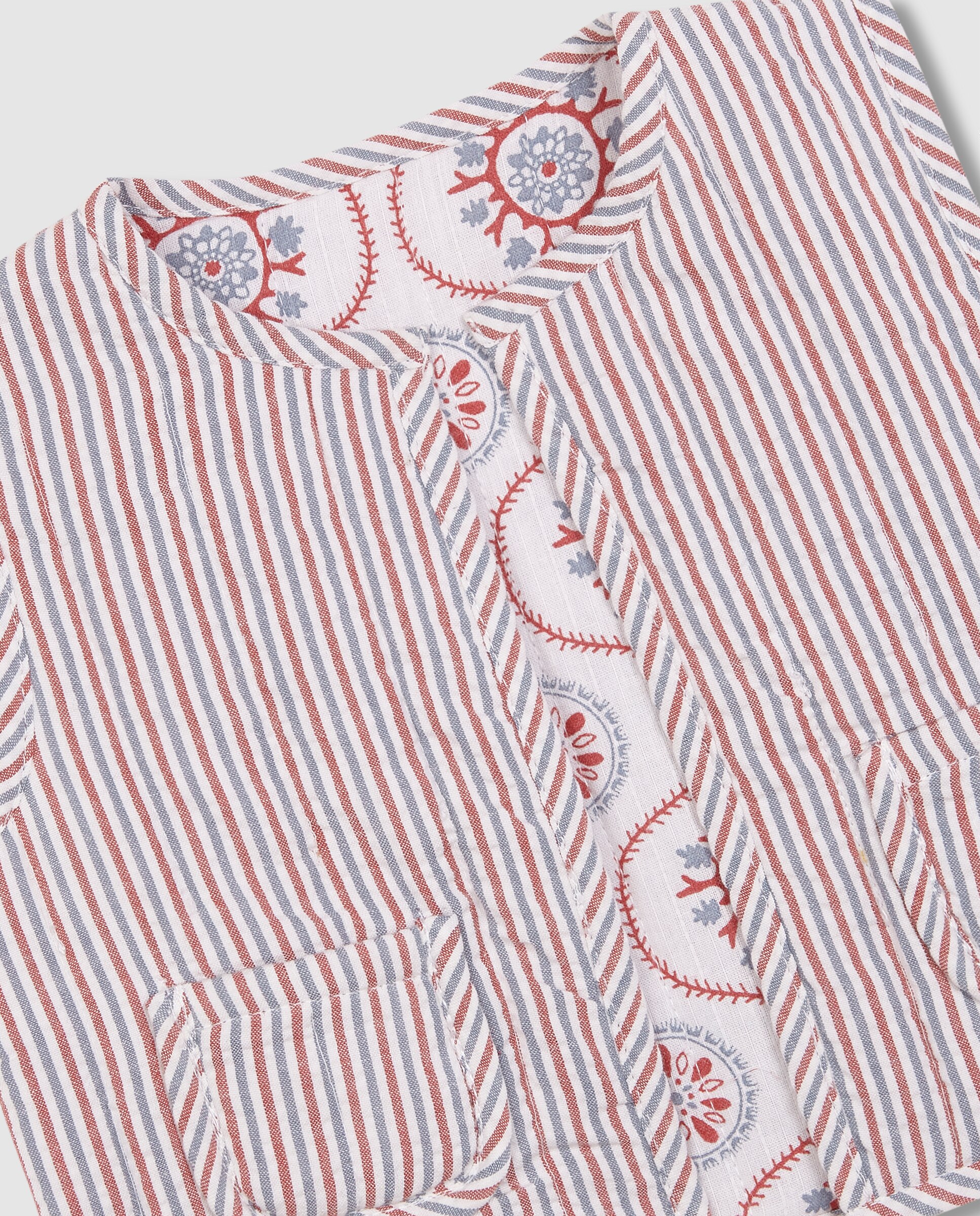 Colete para Bebé Acolchoado com Estampado Reversível Gocco Branco-marfim-4